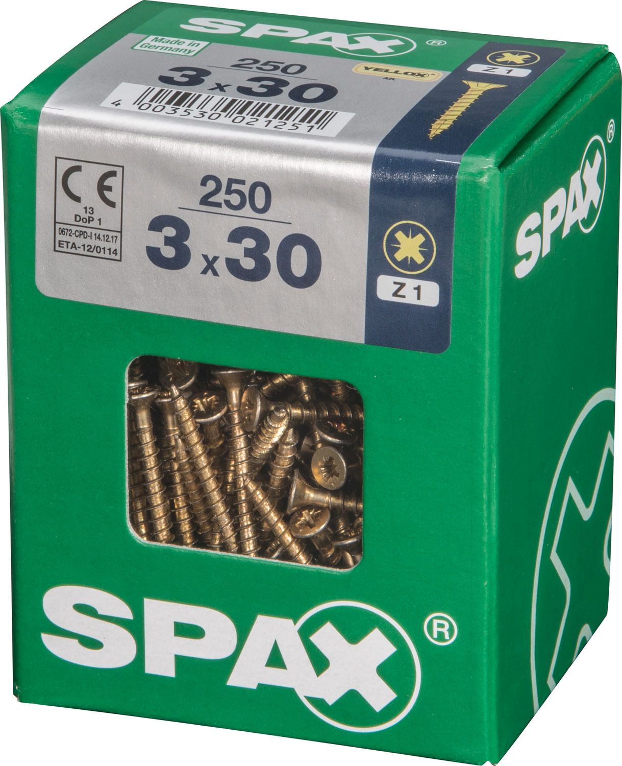 PLANA SPAX Z1 YELLOX L 250 UD.