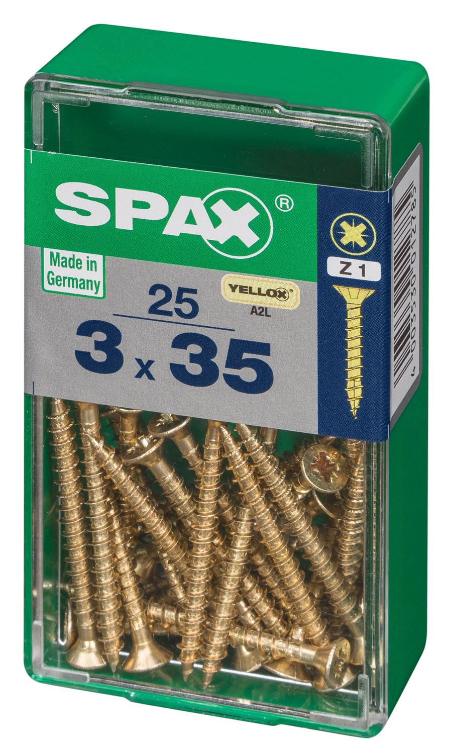 PLANA SPAX Z1 YELLOX S 25 UD.