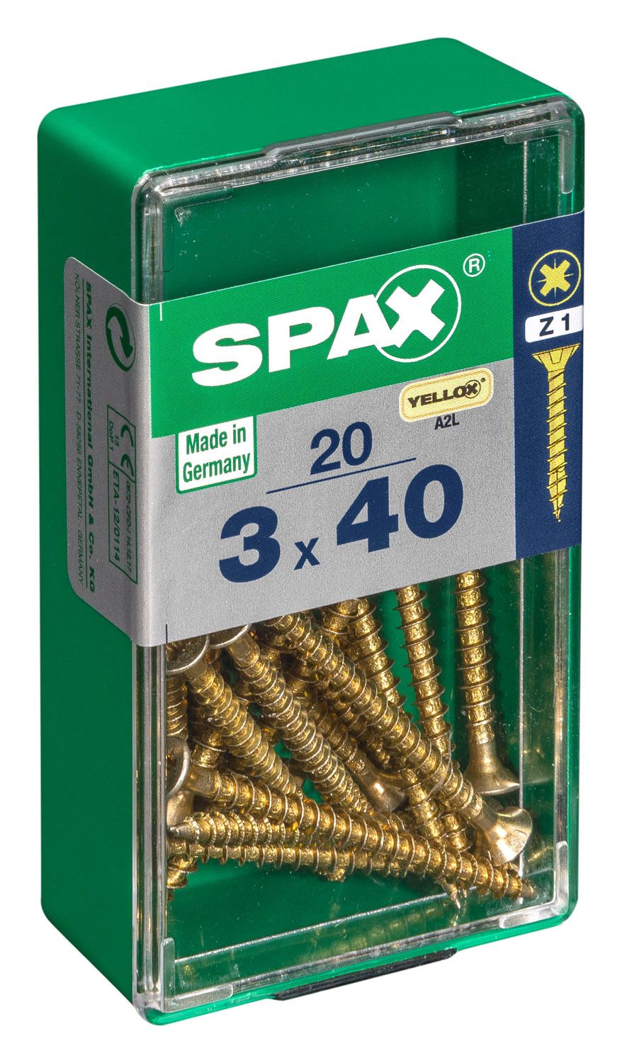 PLANA SPAX Z1 YELLOX S 20 UD.