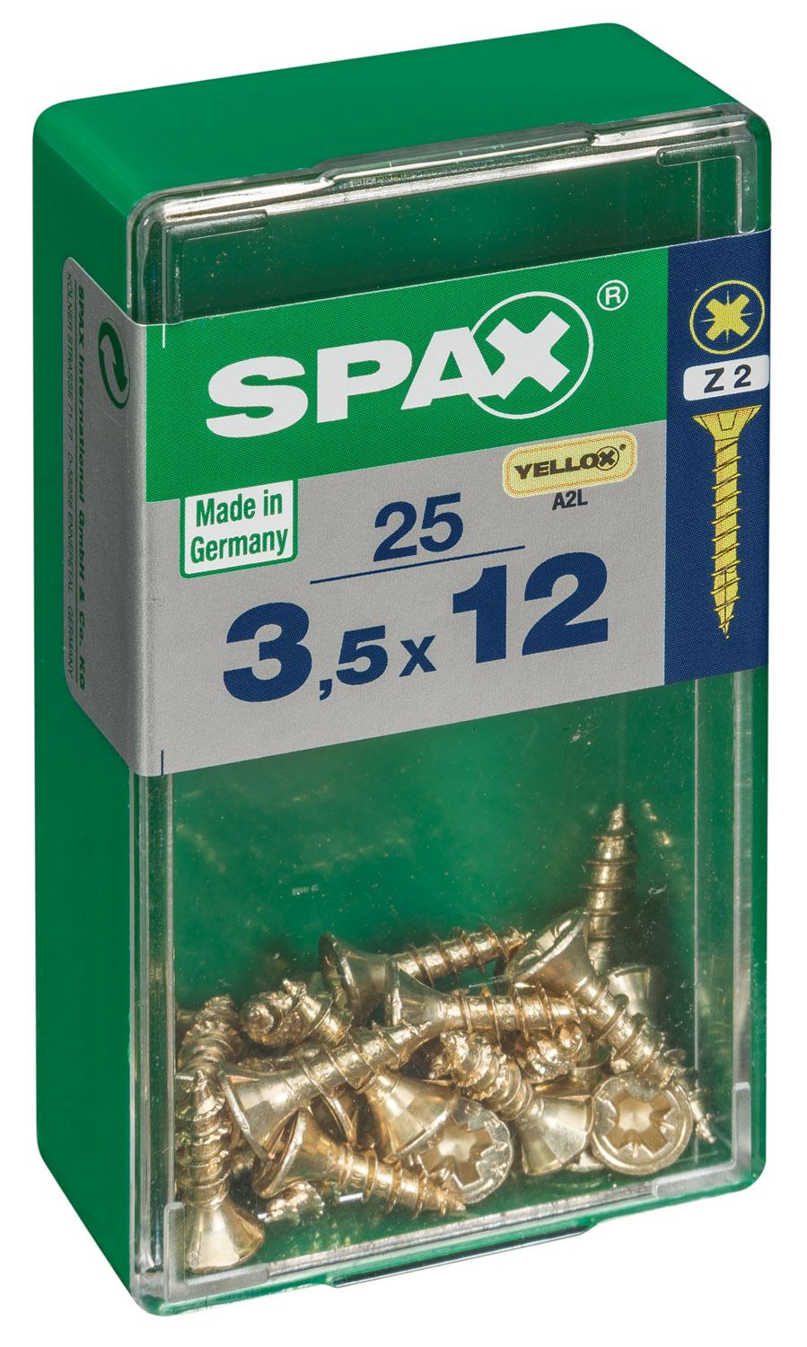 PLANA SPAX Z2 YELLOX S 25 UD.