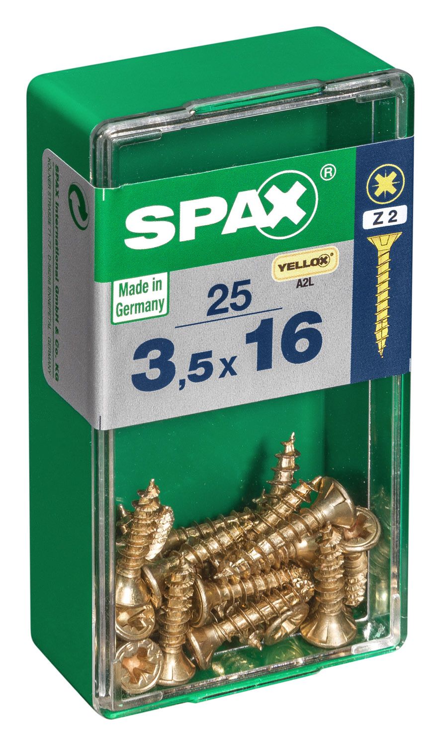 PLANA SPAX Z2 YELLOX S 25 UD.