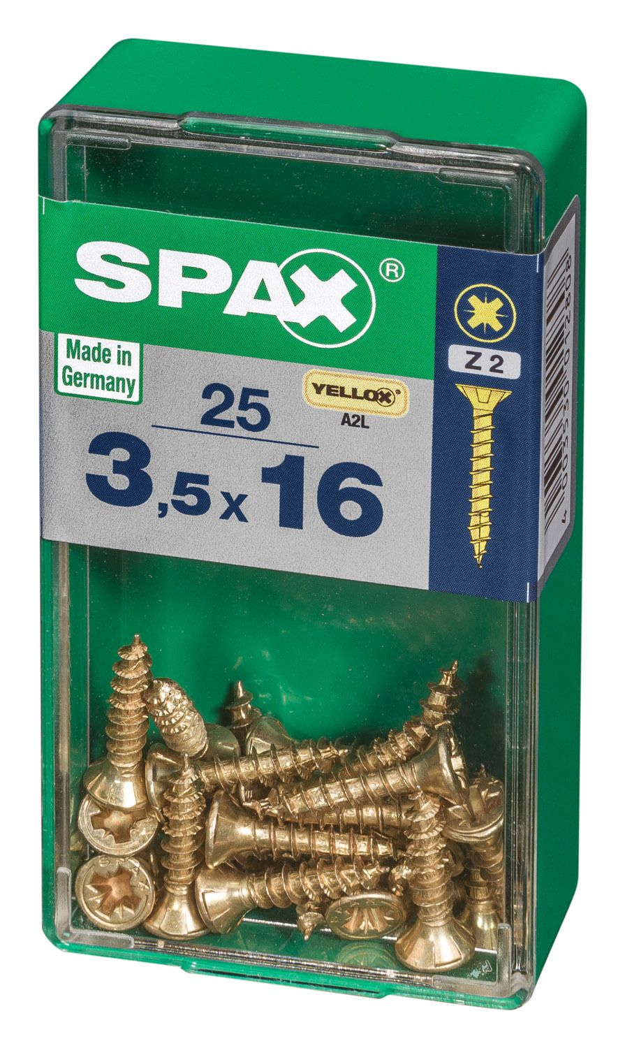 PLANA SPAX Z2 YELLOX S 25 UD.