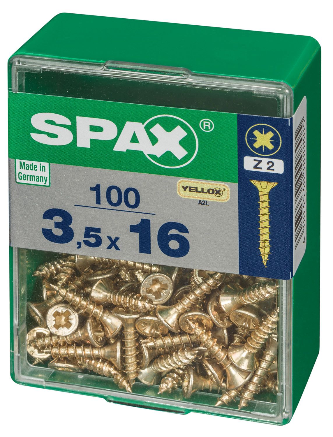 PLANA SPAX Z2 YELLOX M 100 UD.