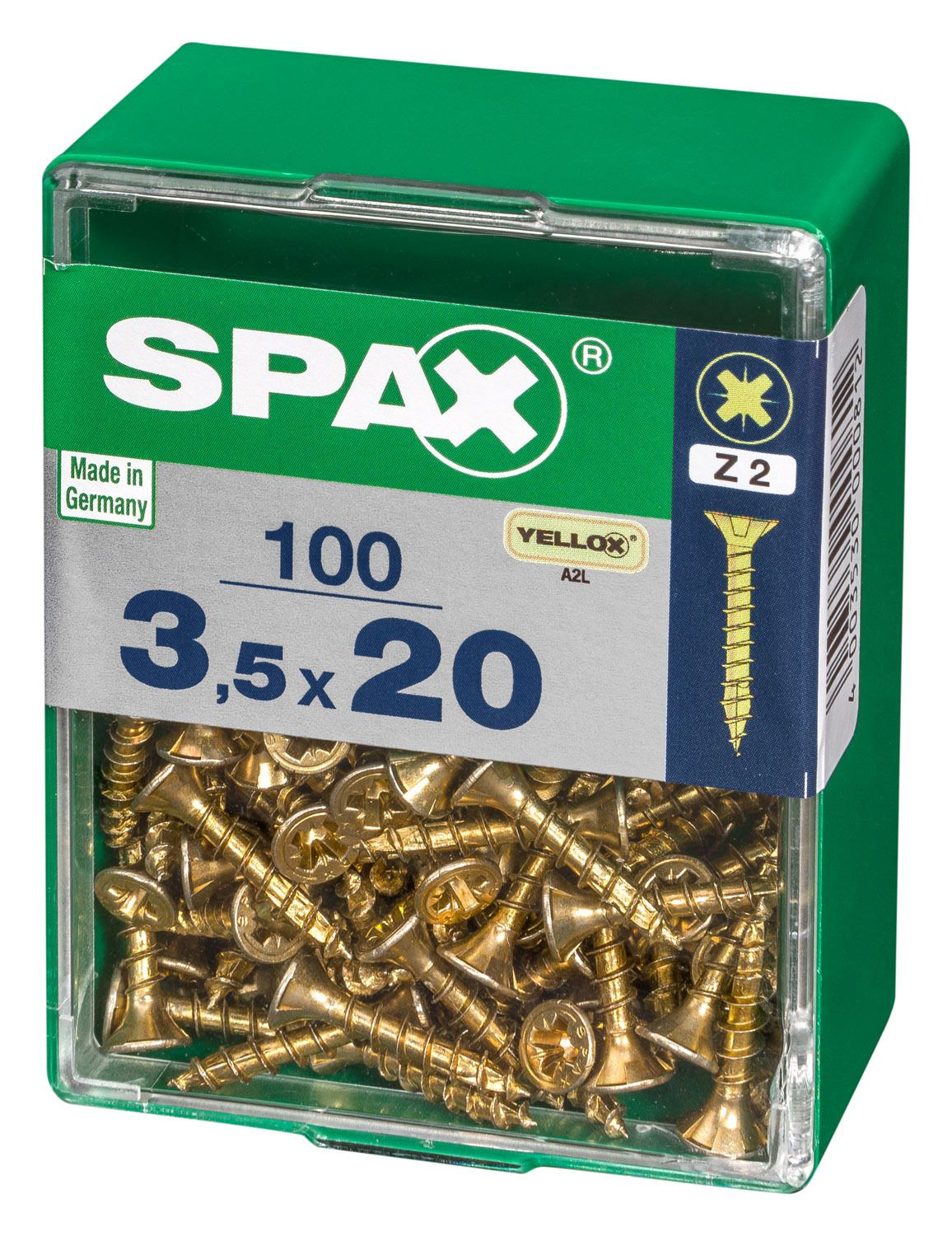 PLANA SPAX Z2 YELLOX M 100 UD.