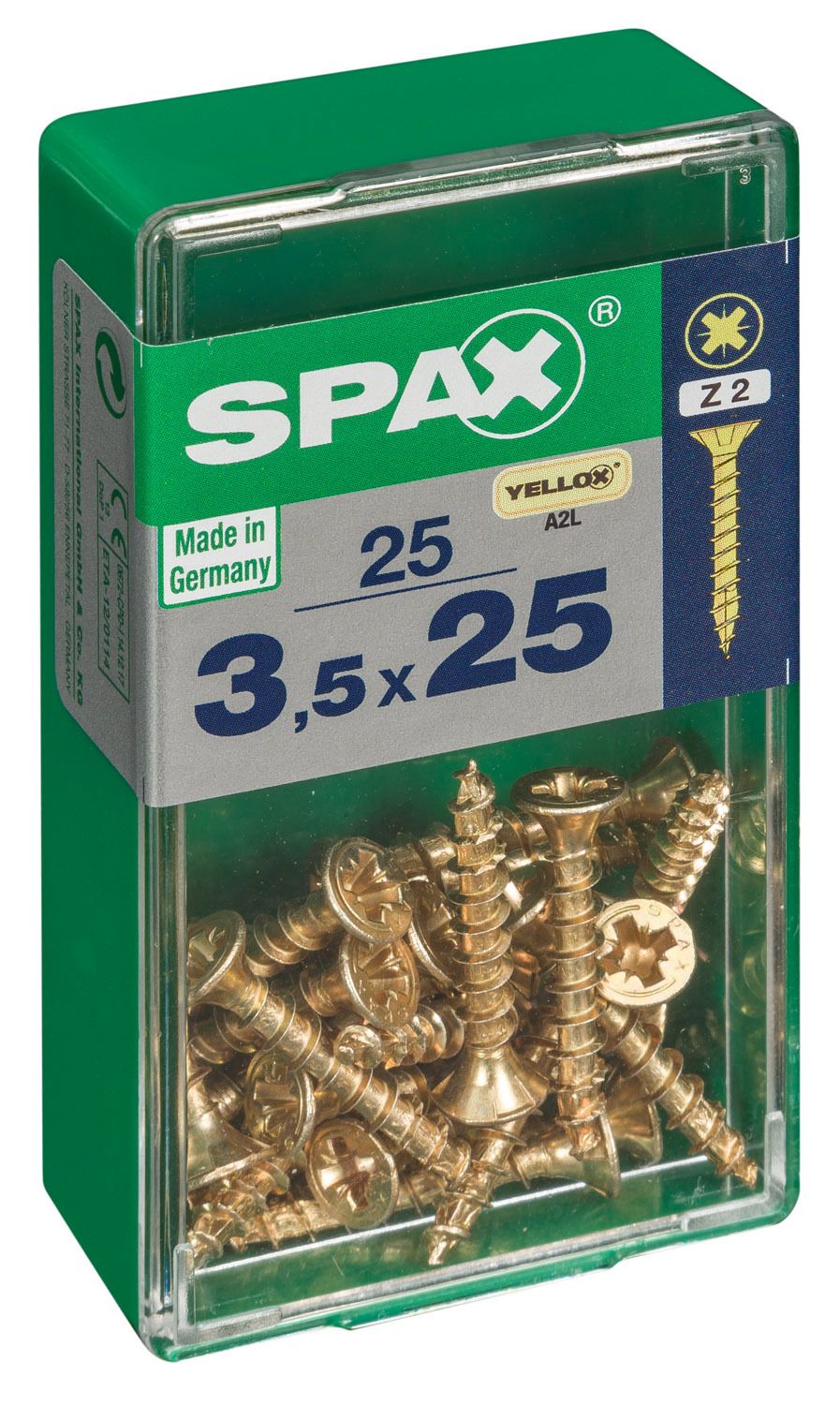 PLANA SPAX Z2 YELLOX S 25 UD.