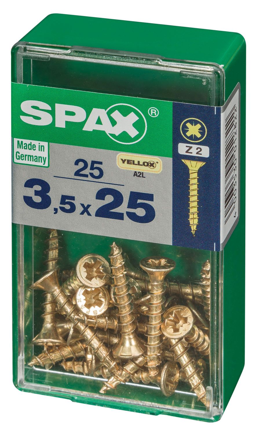 PLANA SPAX Z2 YELLOX S 25 UD.