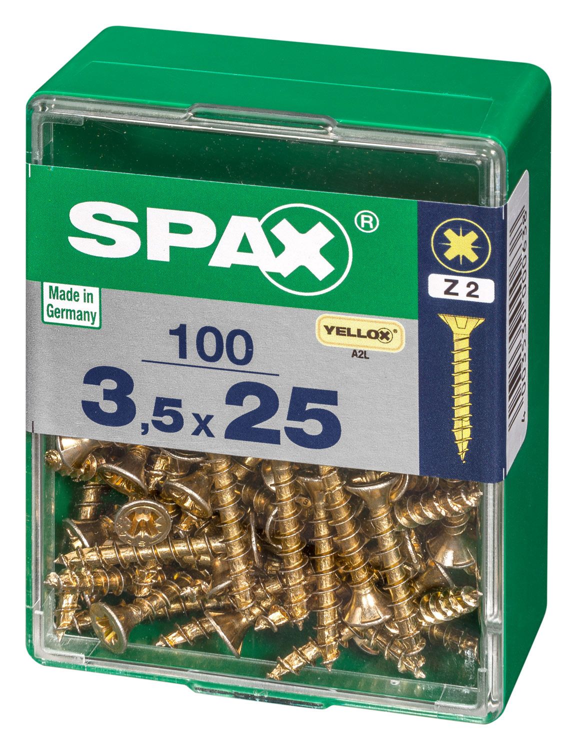 PLANA SPAX Z2 YELLOX M 100 UD.