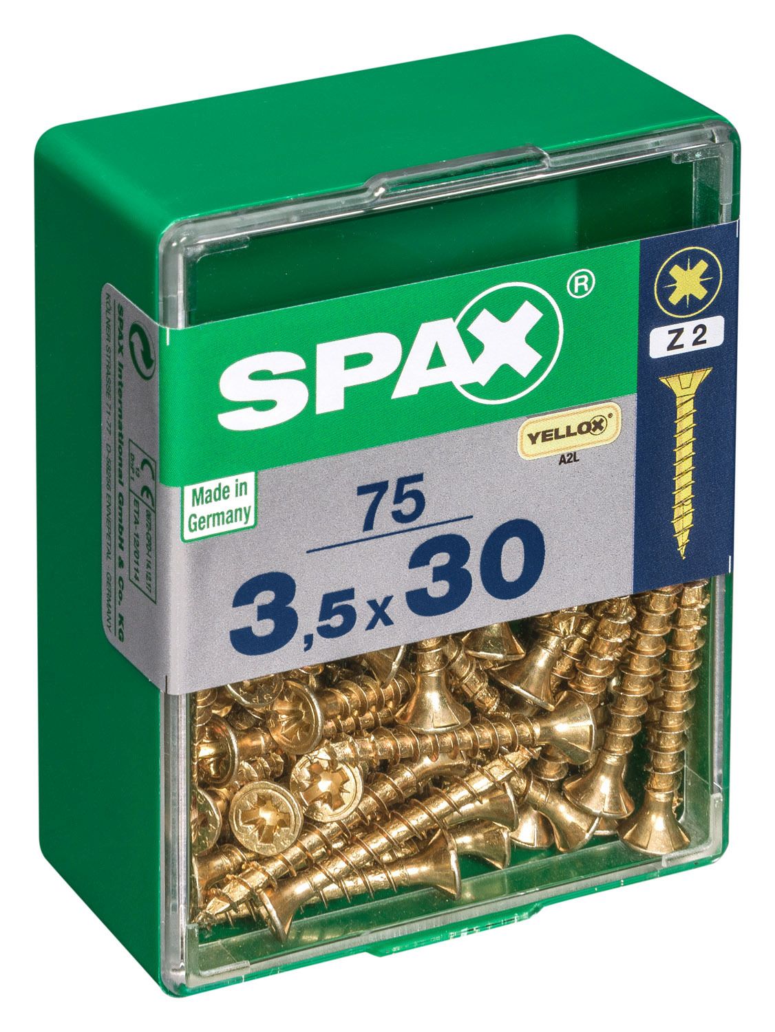 PLANA SPAX Z2 YELLOX M 75 UD.