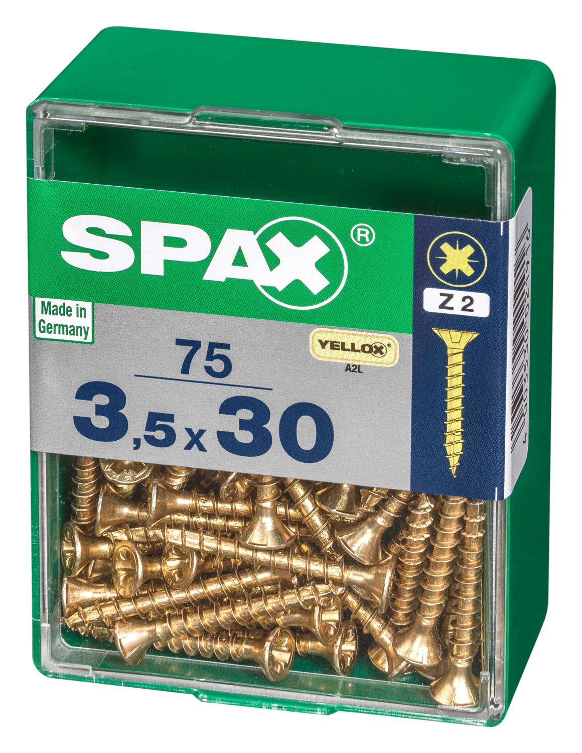 PLANA SPAX Z2 YELLOX M 75 UD.