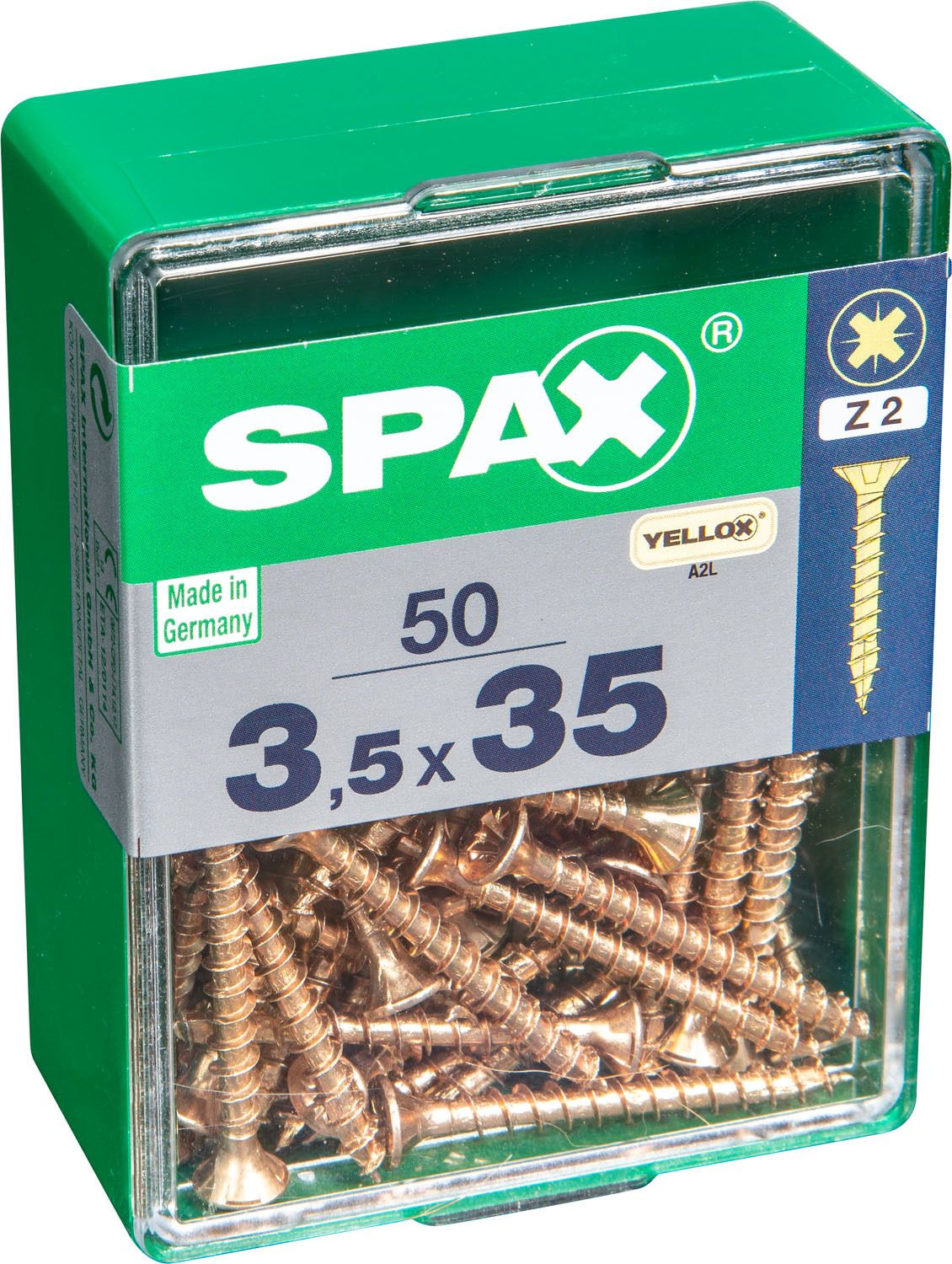 PLANA SPAX Z2 YELLOX M 50 UD.