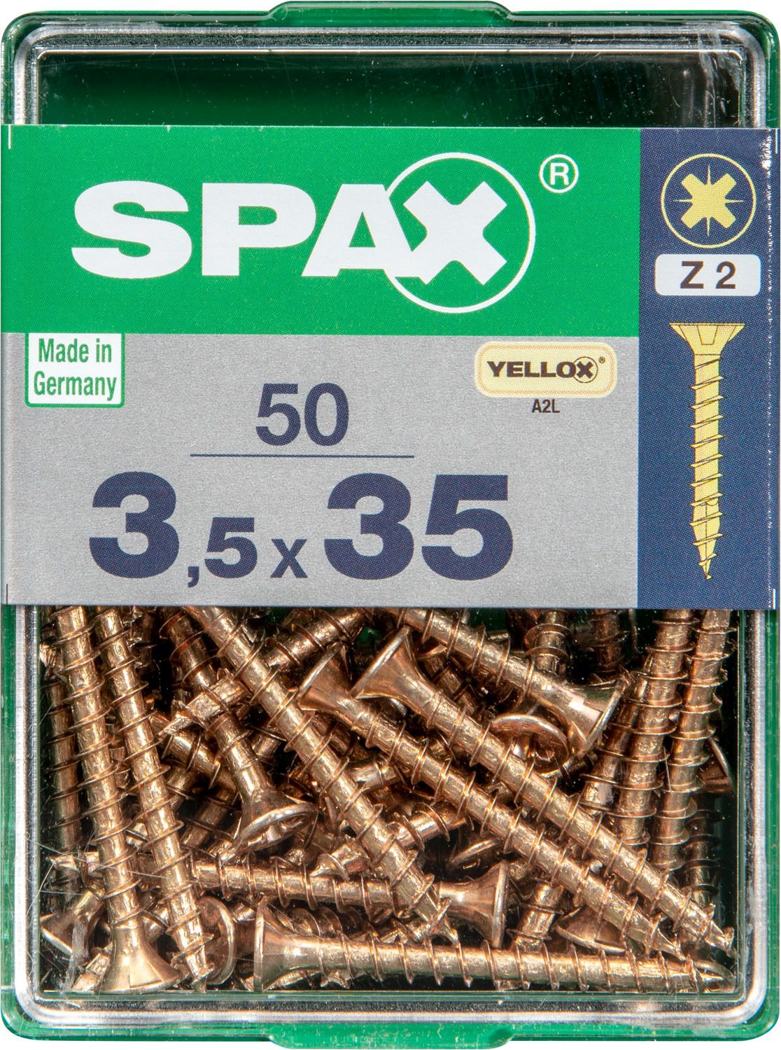 PLANA SPAX Z2 YELLOX M 50 UD.