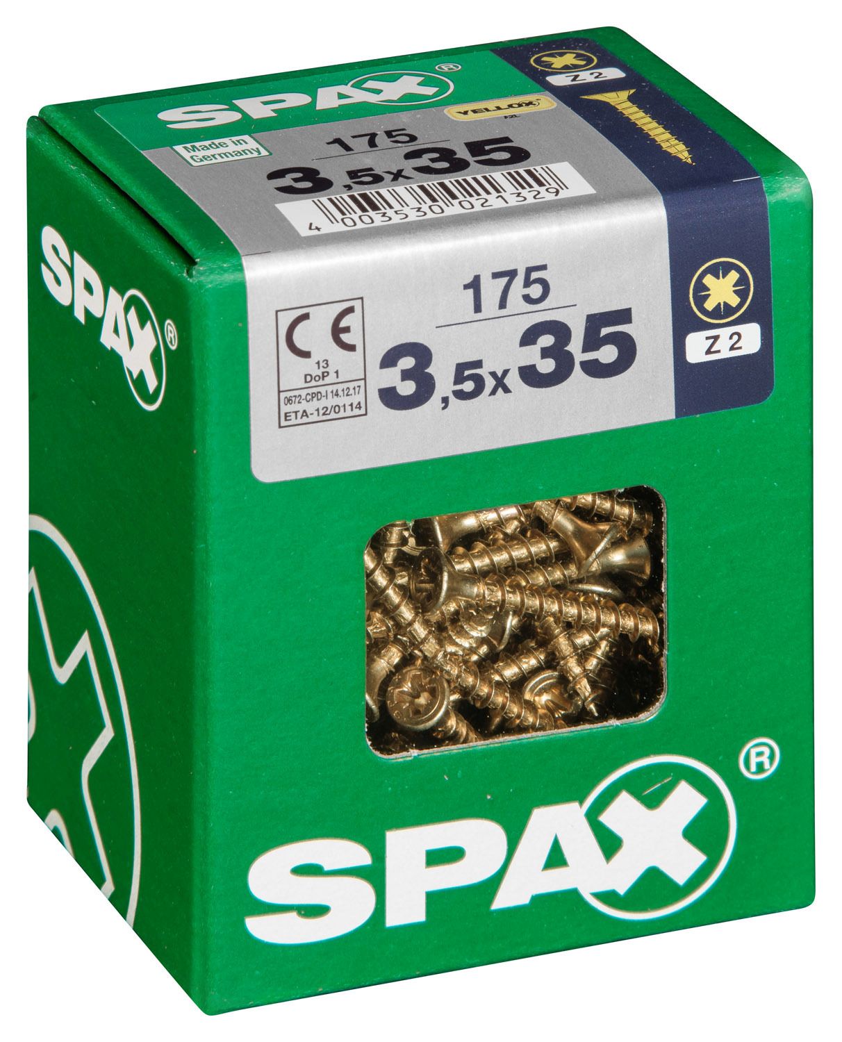 PLANA SPAX Z2 YELLOX L 175 UD.