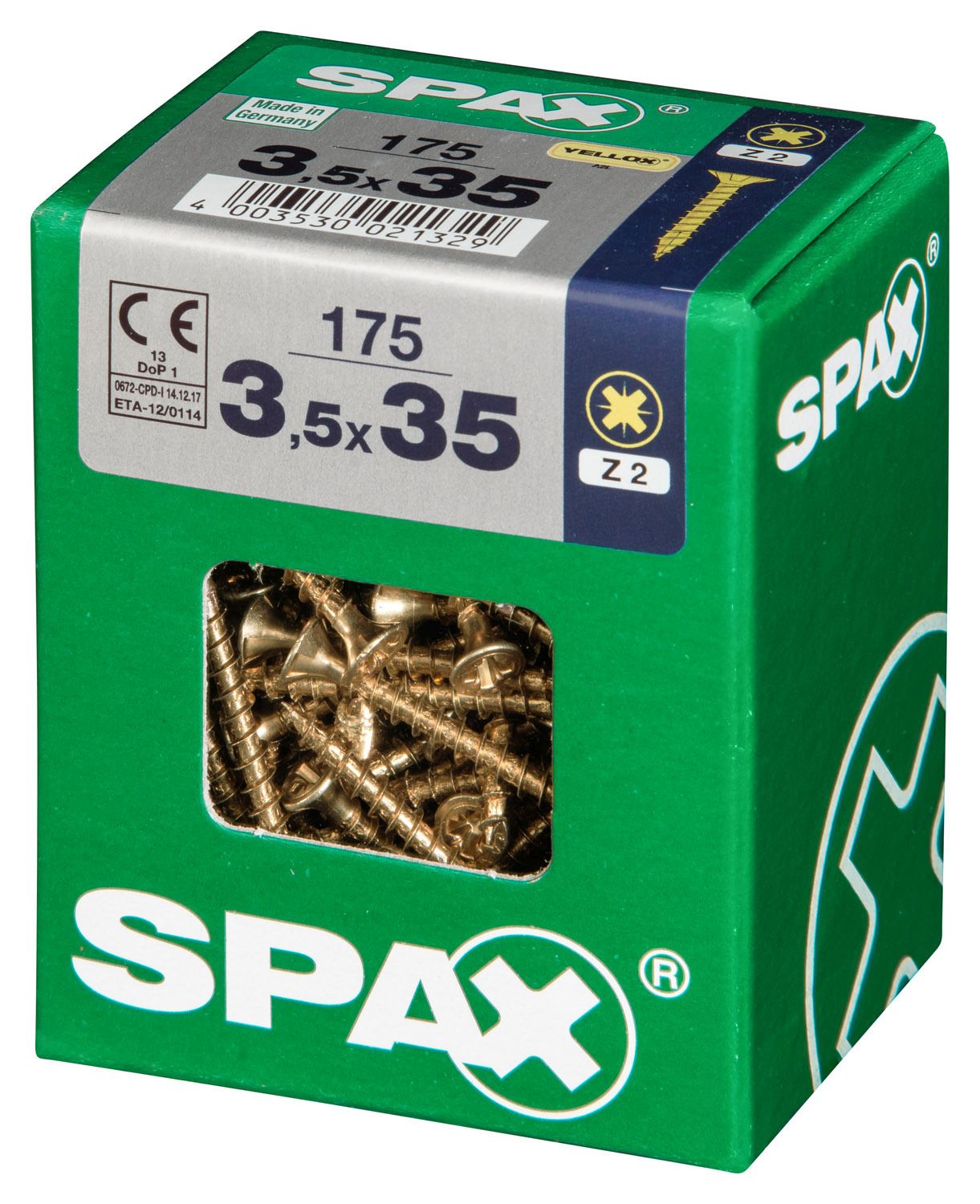 PLANA SPAX Z2 YELLOX L 175 UD.