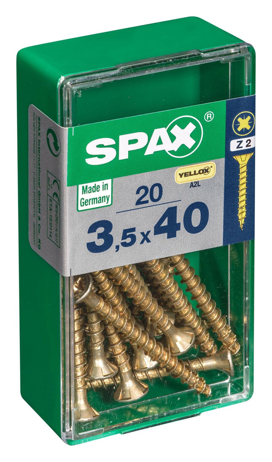 PLANA SPAX Z2 YELLOX S 20 UD.