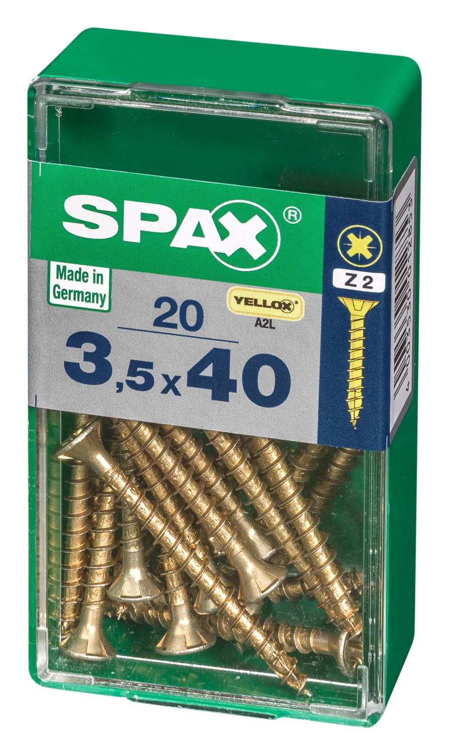 PLANA SPAX Z2 YELLOX S 20 UD.