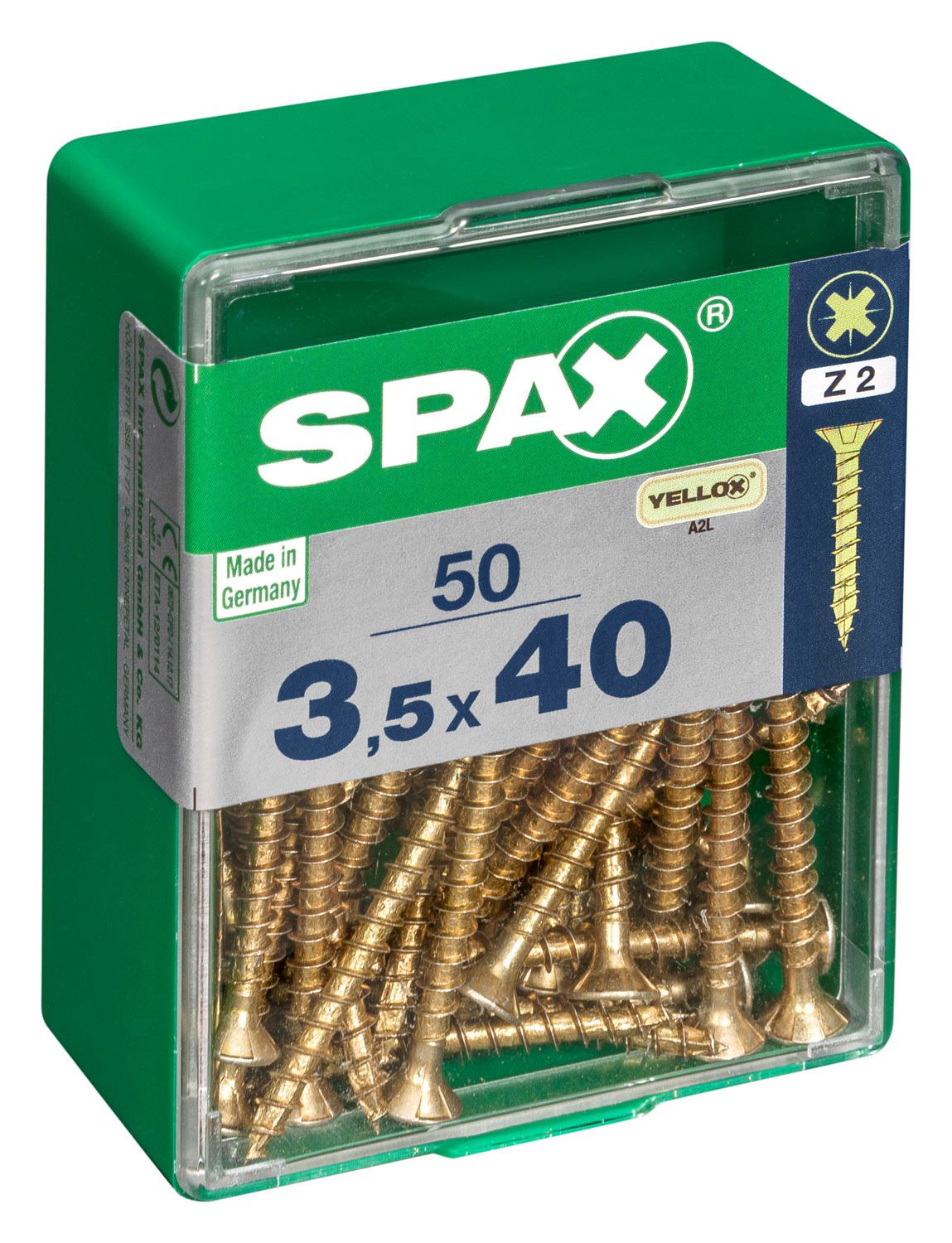 PLANA SPAX Z2 YELLOX M 50 UD.