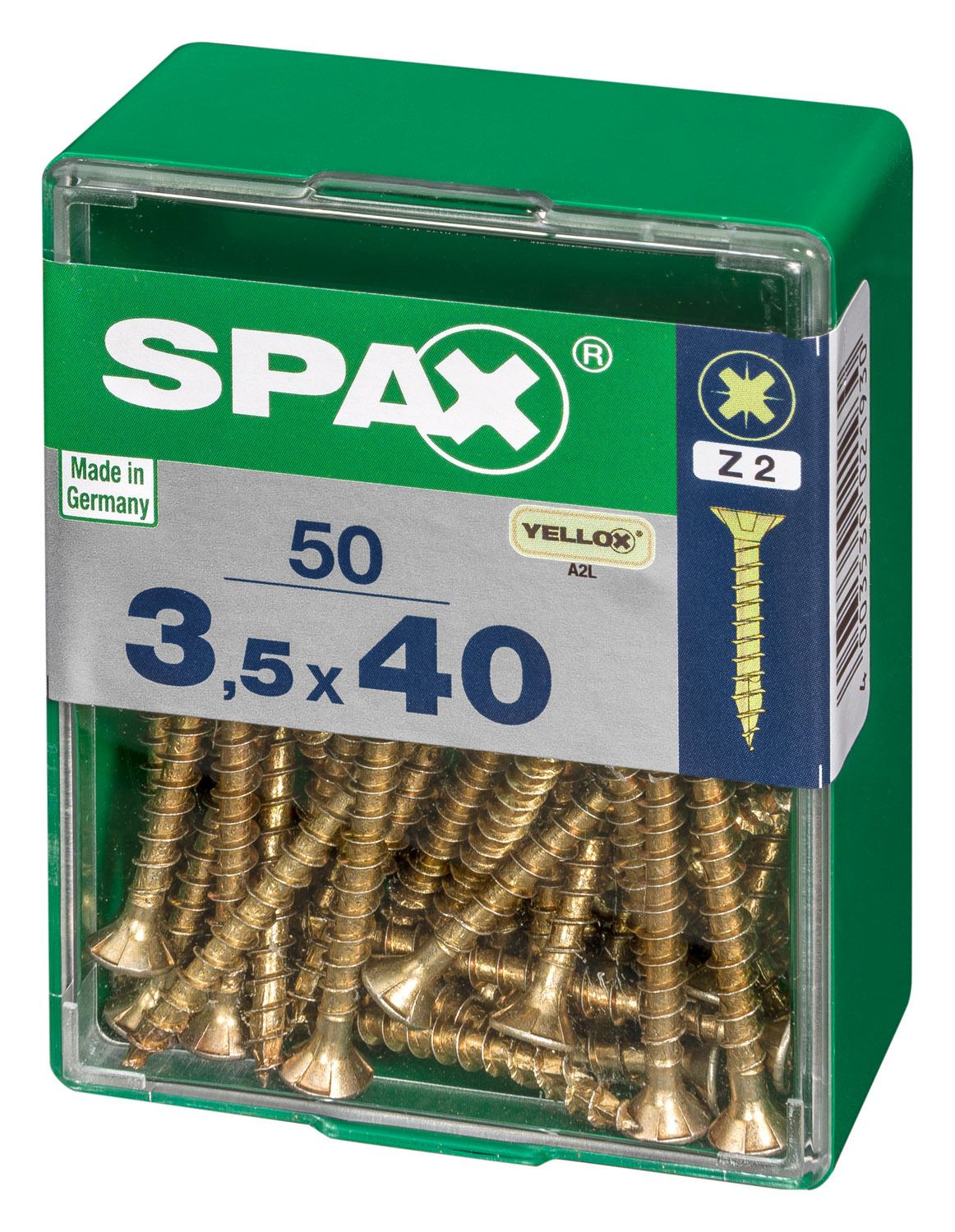 PLANA SPAX Z2 YELLOX M 50 UD.