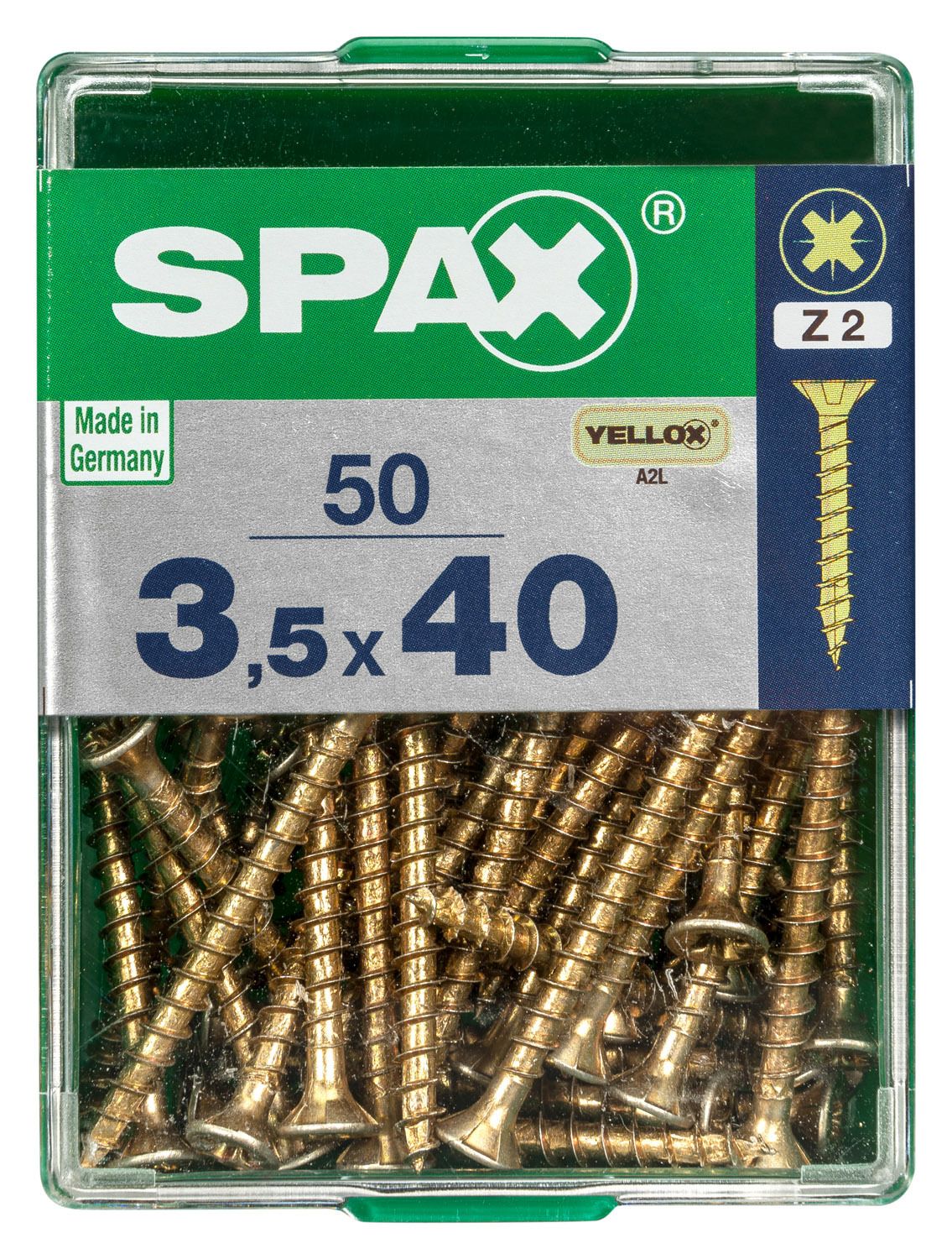 PLANA SPAX Z2 YELLOX M 50 UD.