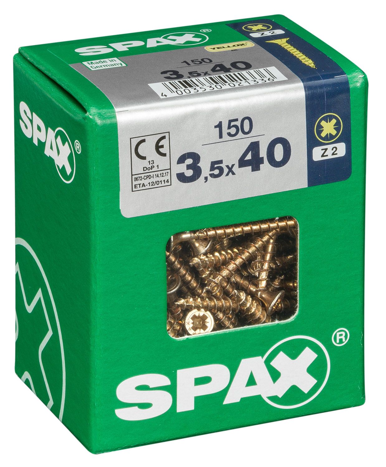 PLANA SPAX Z2 YELLOX L 150 UD.