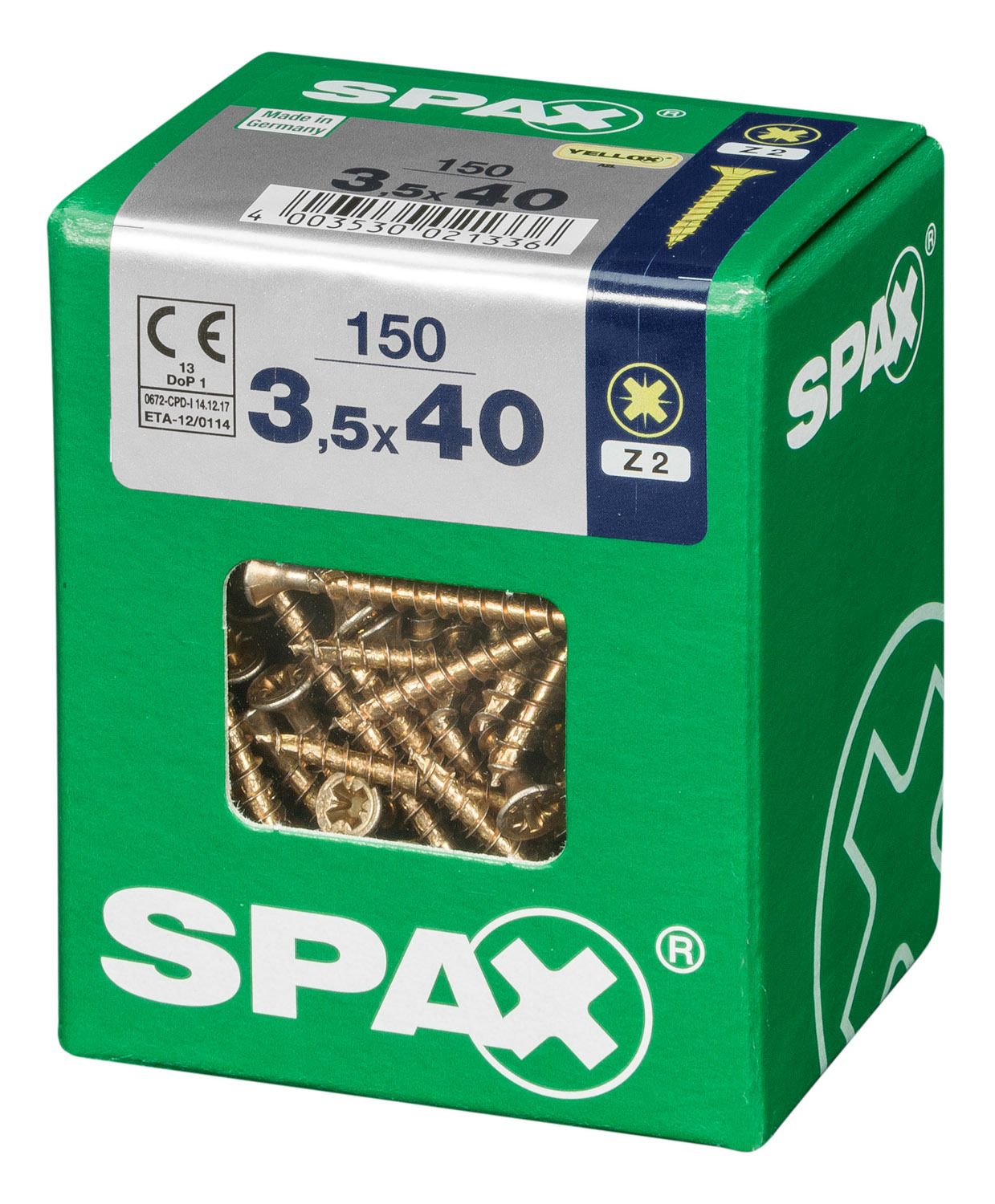 PLANA SPAX Z2 YELLOX L 150 UD.