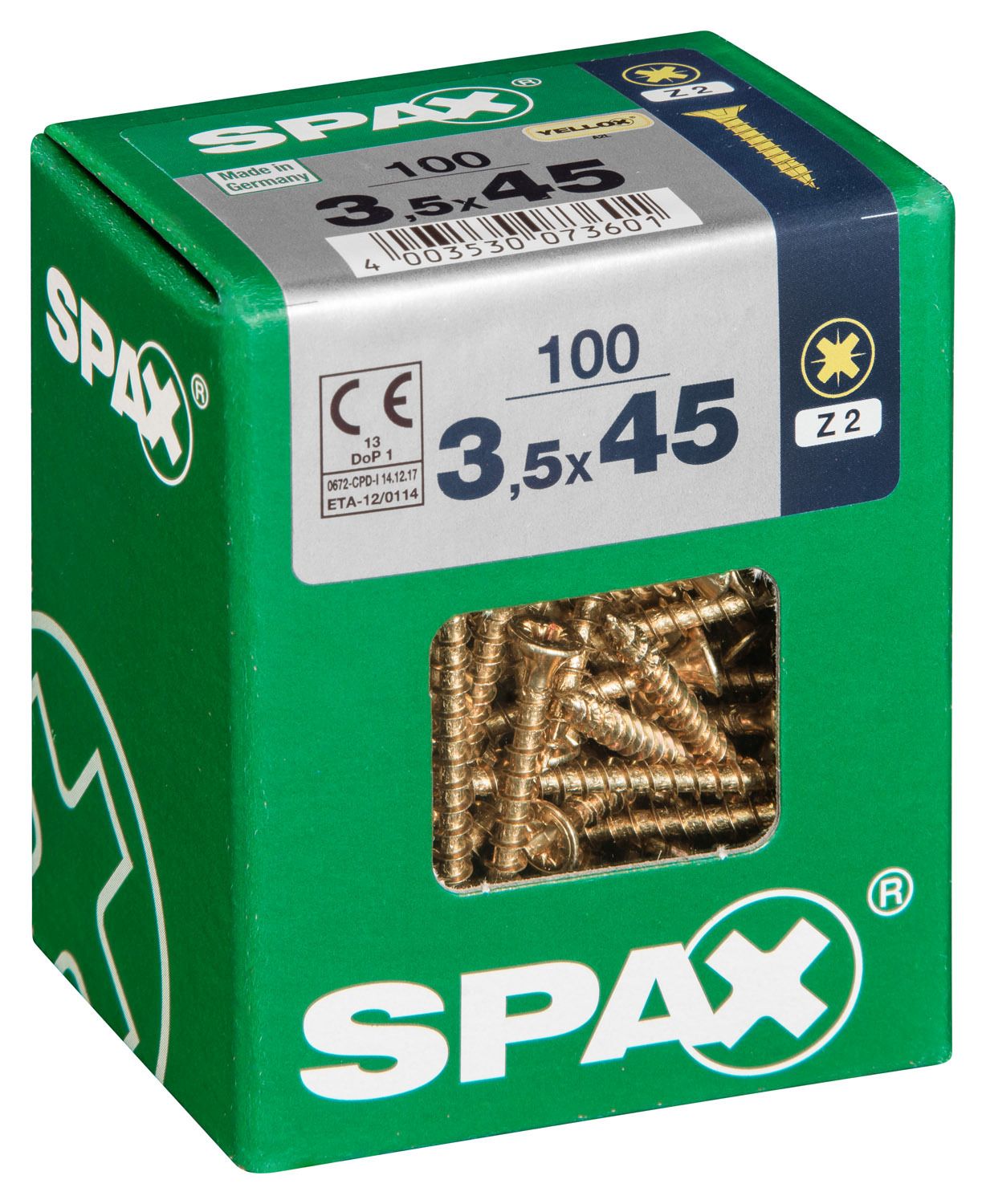 PLANA SPAX Z2 YELLOX L 100 UD.