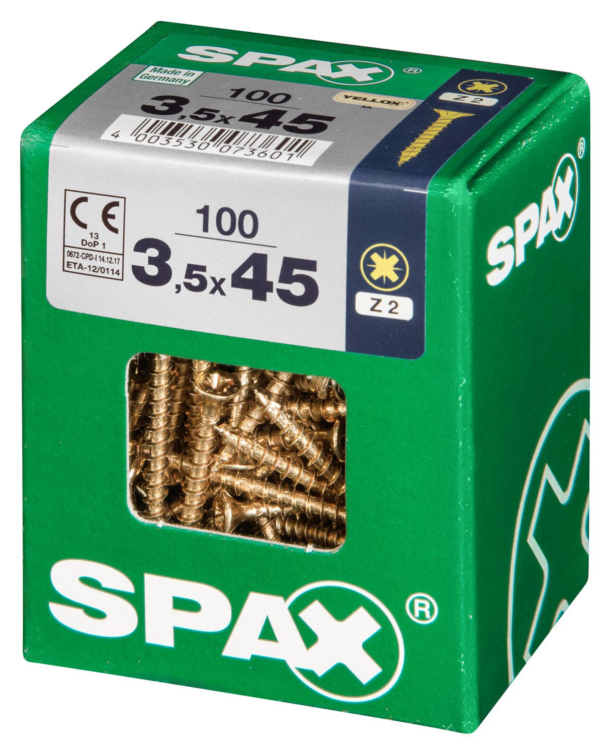 PLANA SPAX Z2 YELLOX L 100 UD.