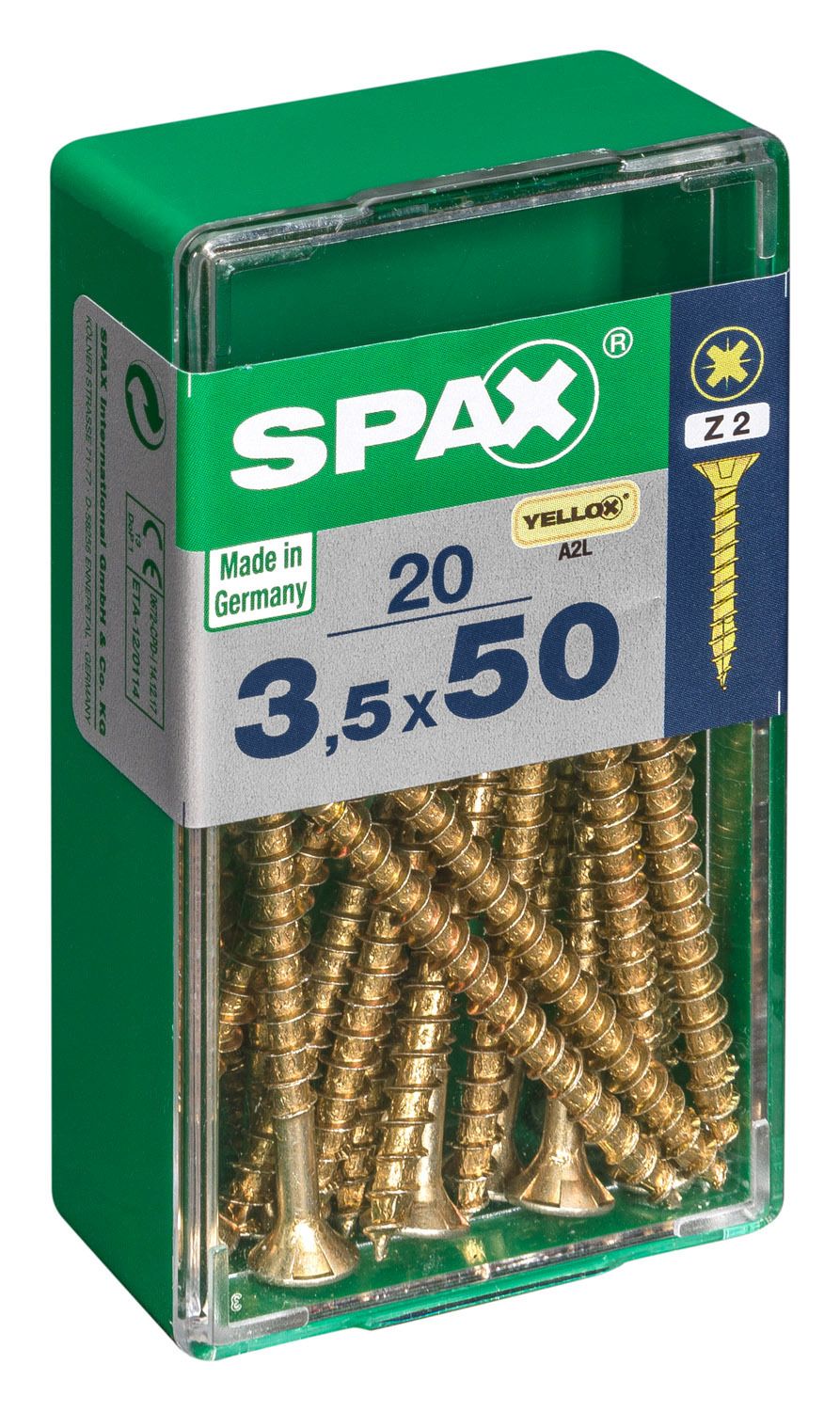 PLANA SPAX Z2 YELLOX S 20 UD.