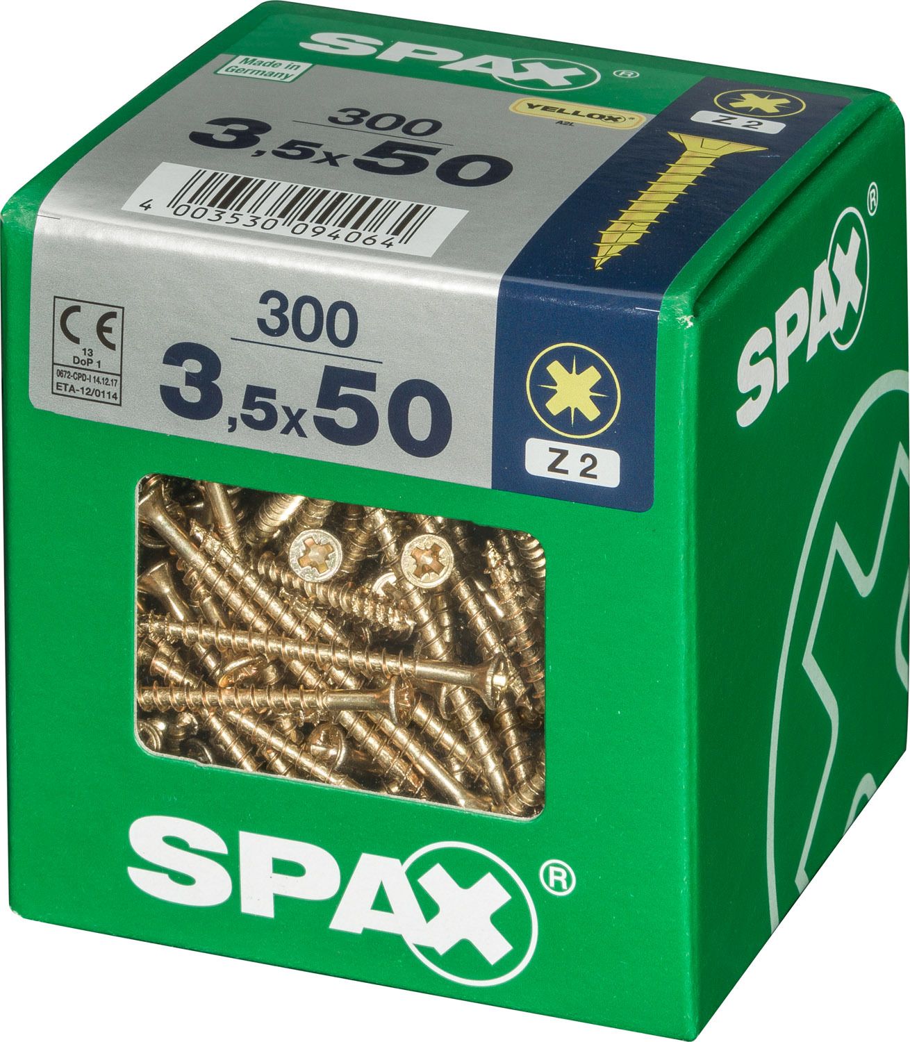 PLANA SPAX Z2 YELLOX L 300 UD.