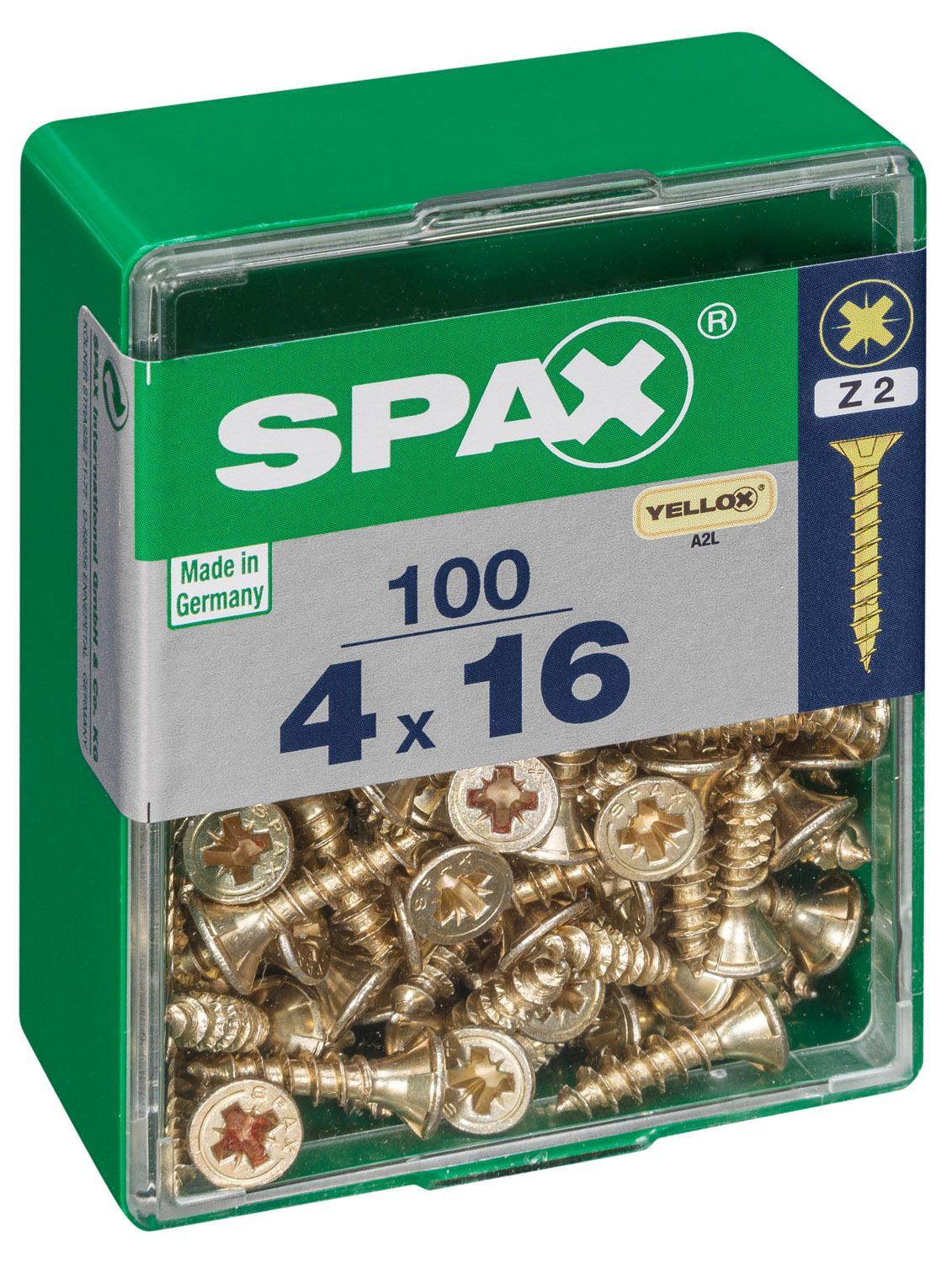 PLANA SPAX Z2 YELLOX M 100 UD.