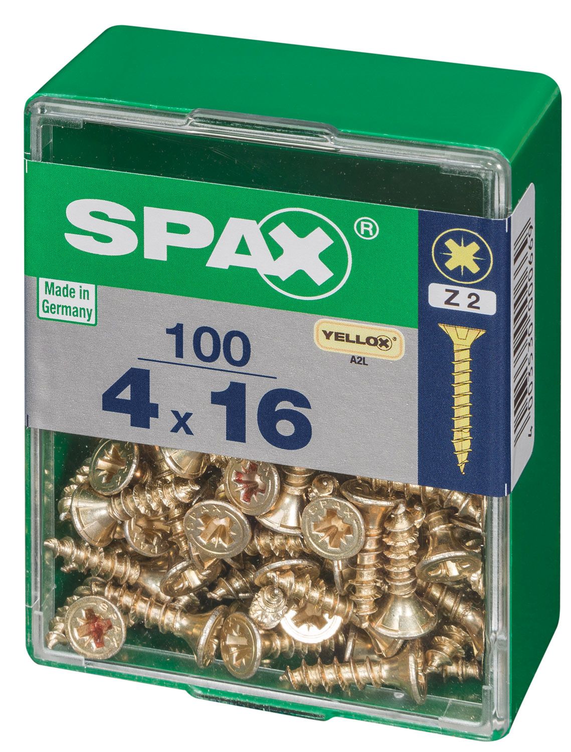 PLANA SPAX Z2 YELLOX M 100 UD.