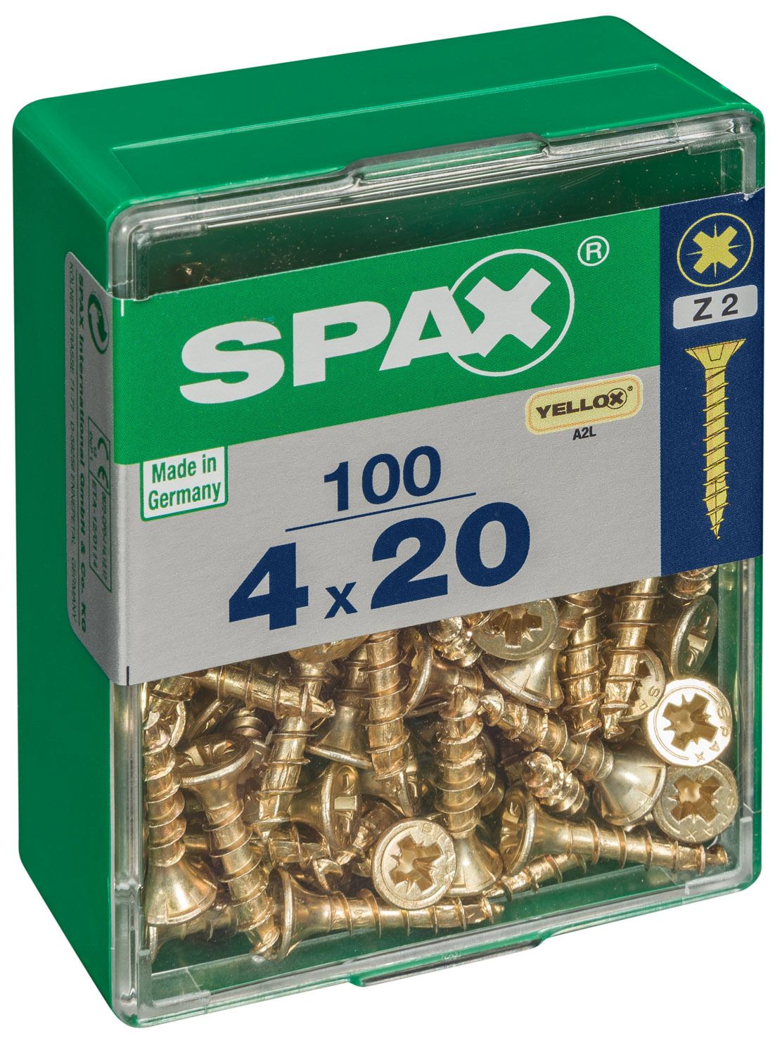 PLANA SPAX Z2 YELLOX M 100 UD.