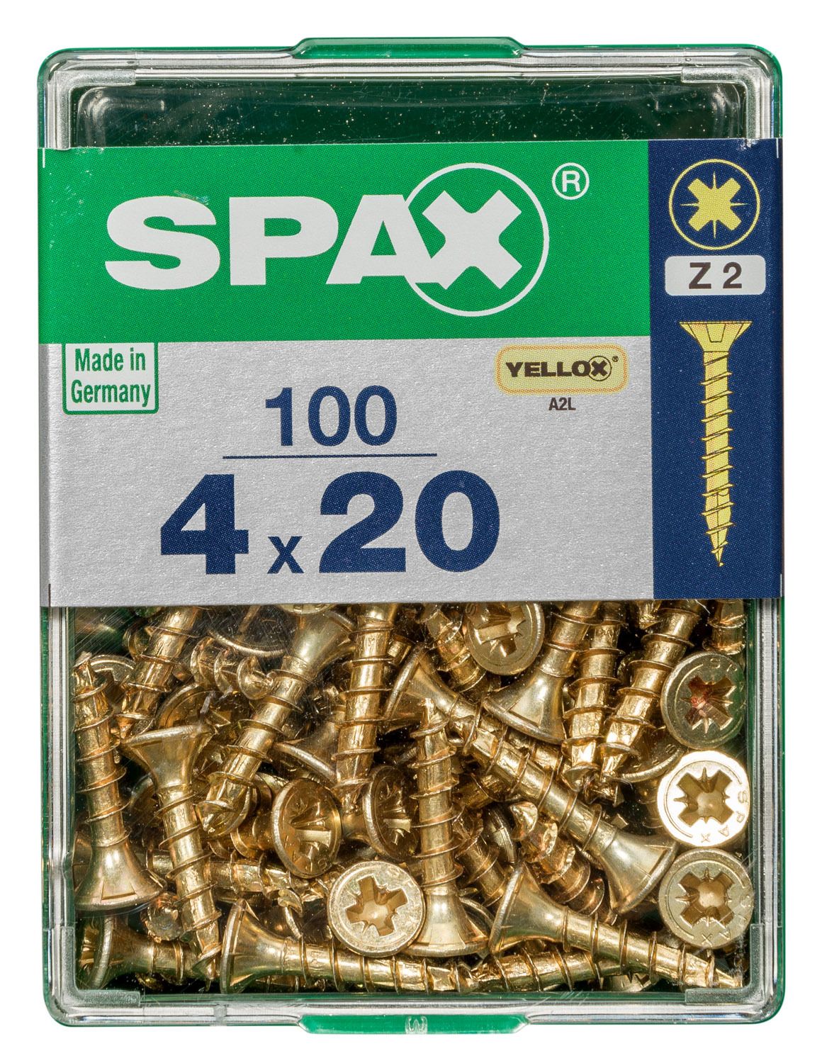 PLANA SPAX Z2 YELLOX M 100 UD.