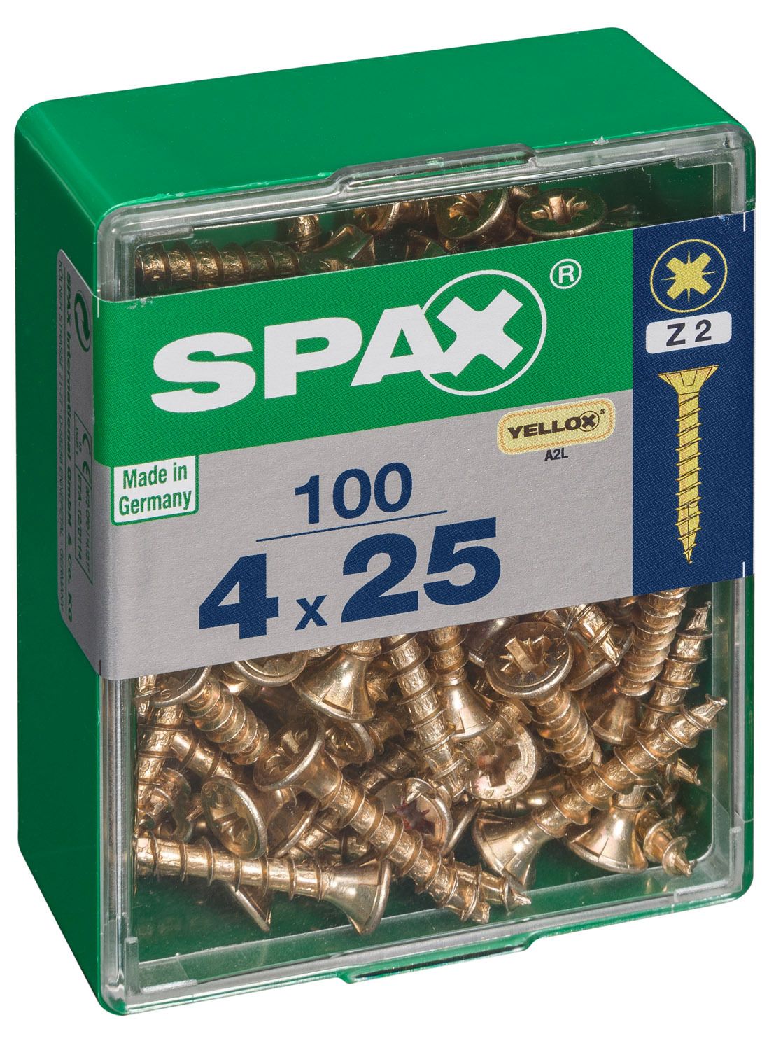 PLANA SPAX Z2 YELLOX M 100 UD.