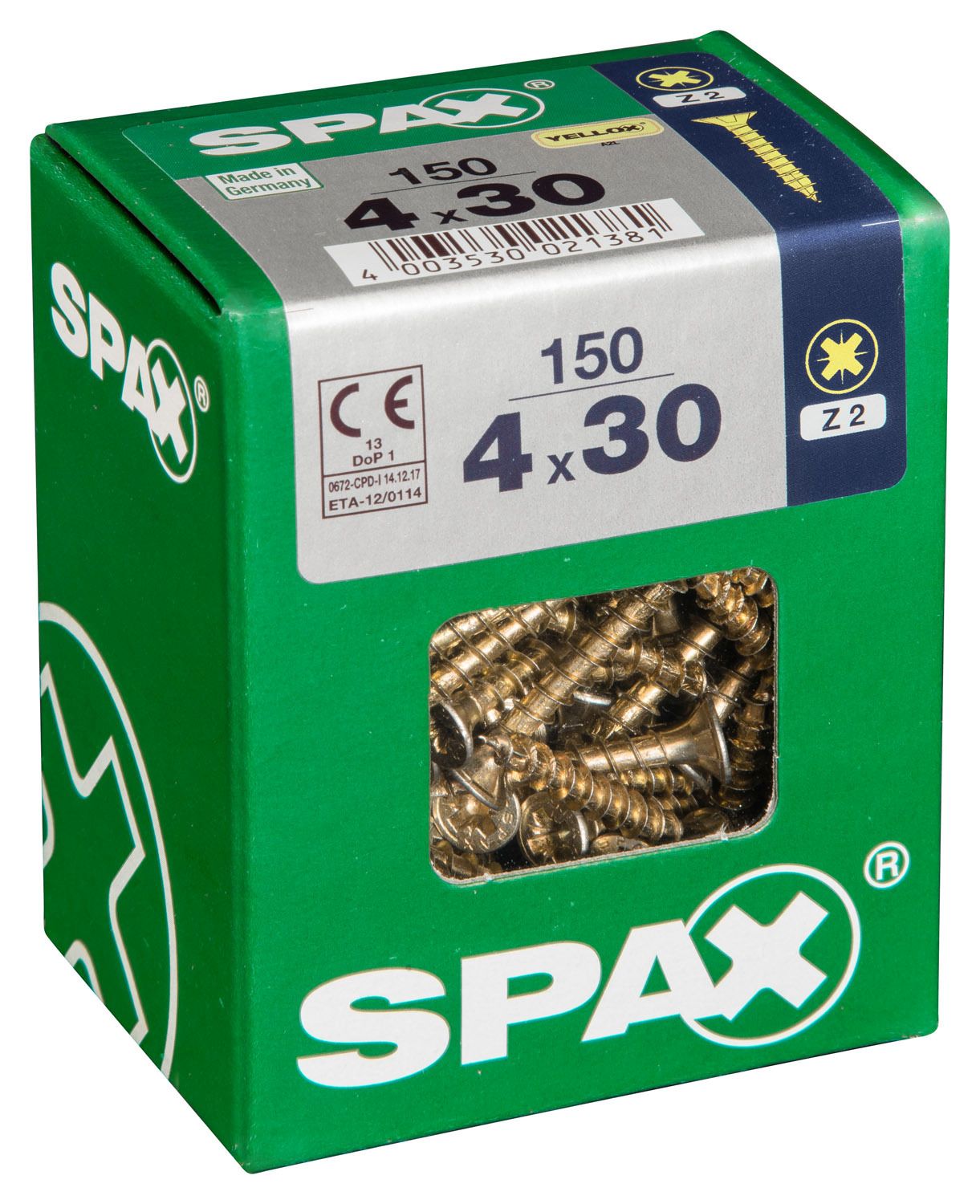 PLANA SPAX Z2 YELLOX L 150 UD.