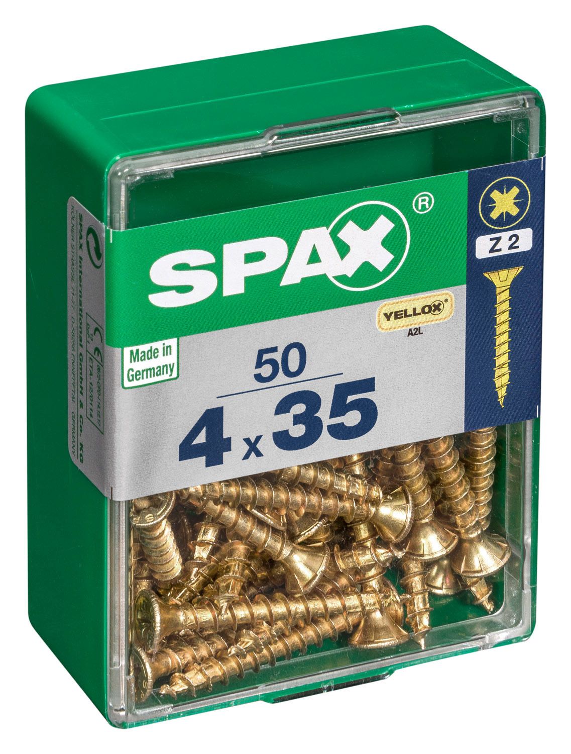 PLANA SPAX Z2 YELLOX M 50 UD.