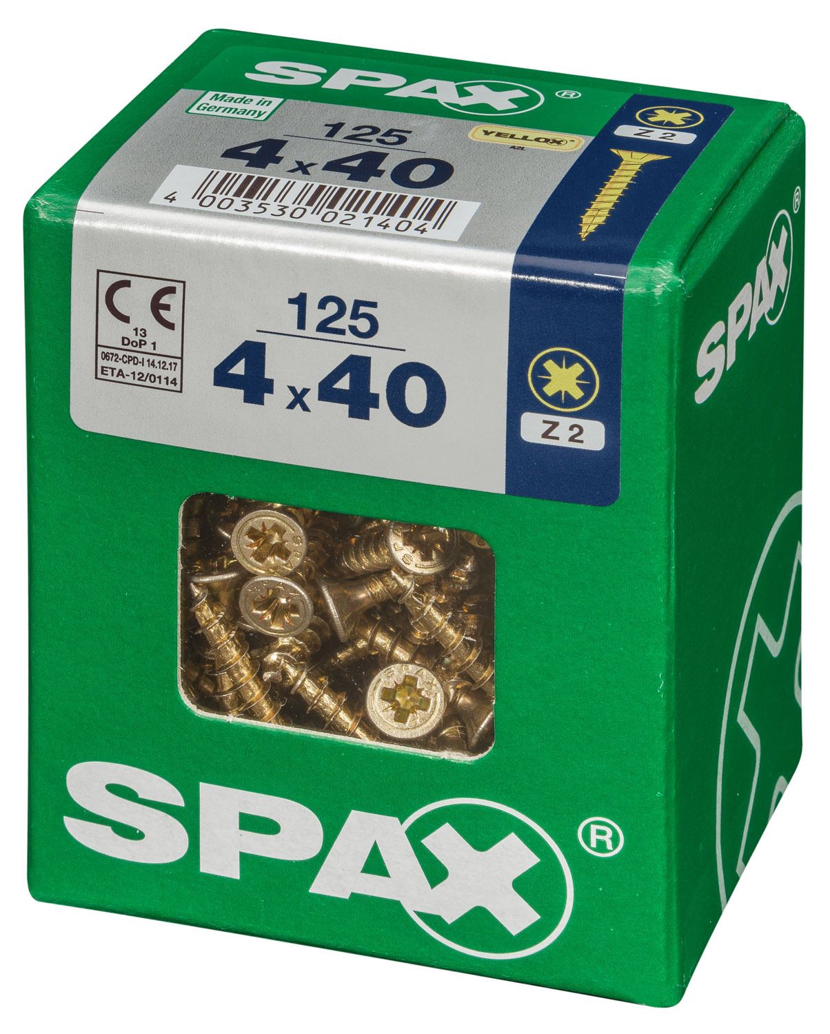 PLANA SPAX Z2 YELLOX L 125 UD.