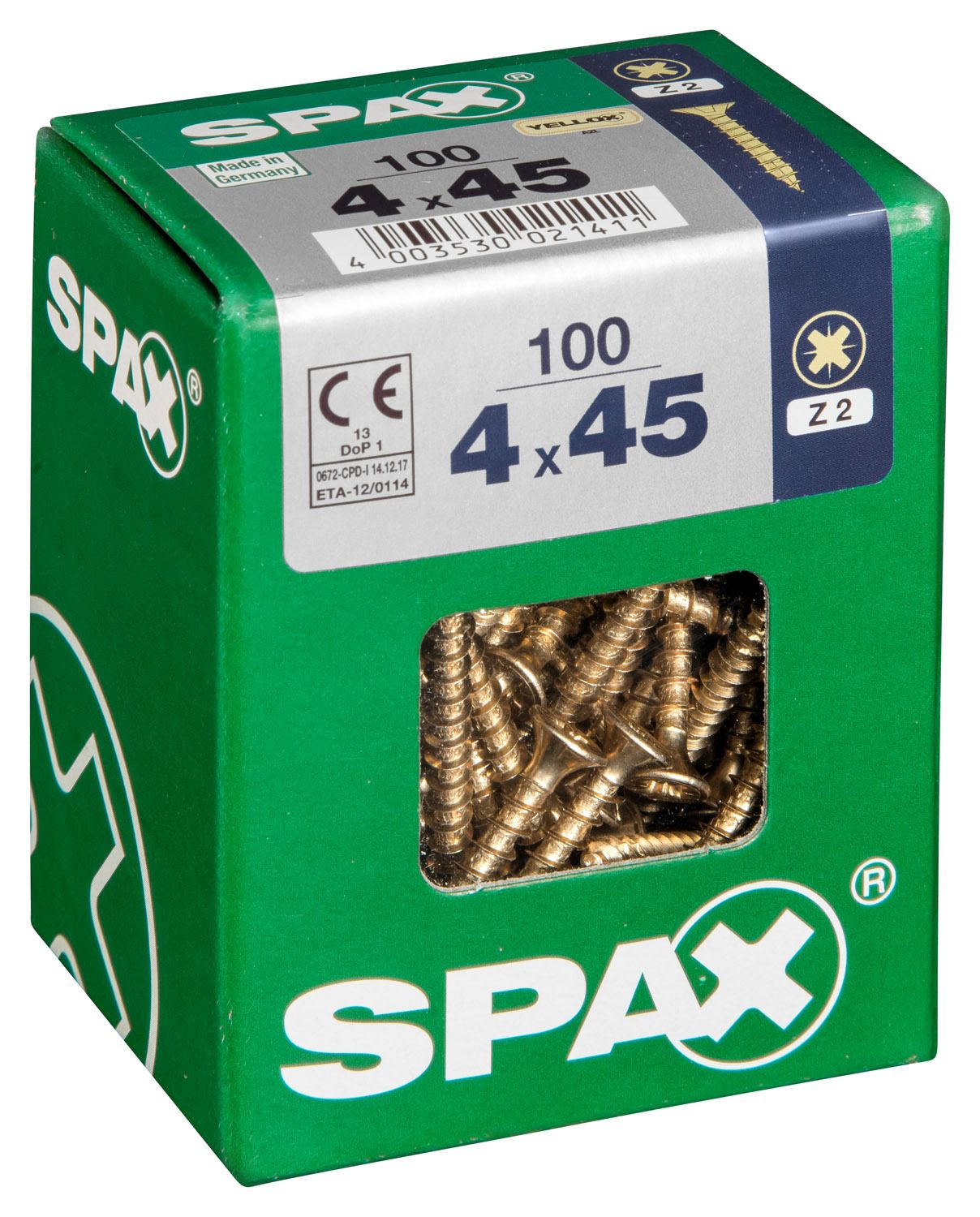 PLANA SPAX Z2 YELLOX L 100 UD.