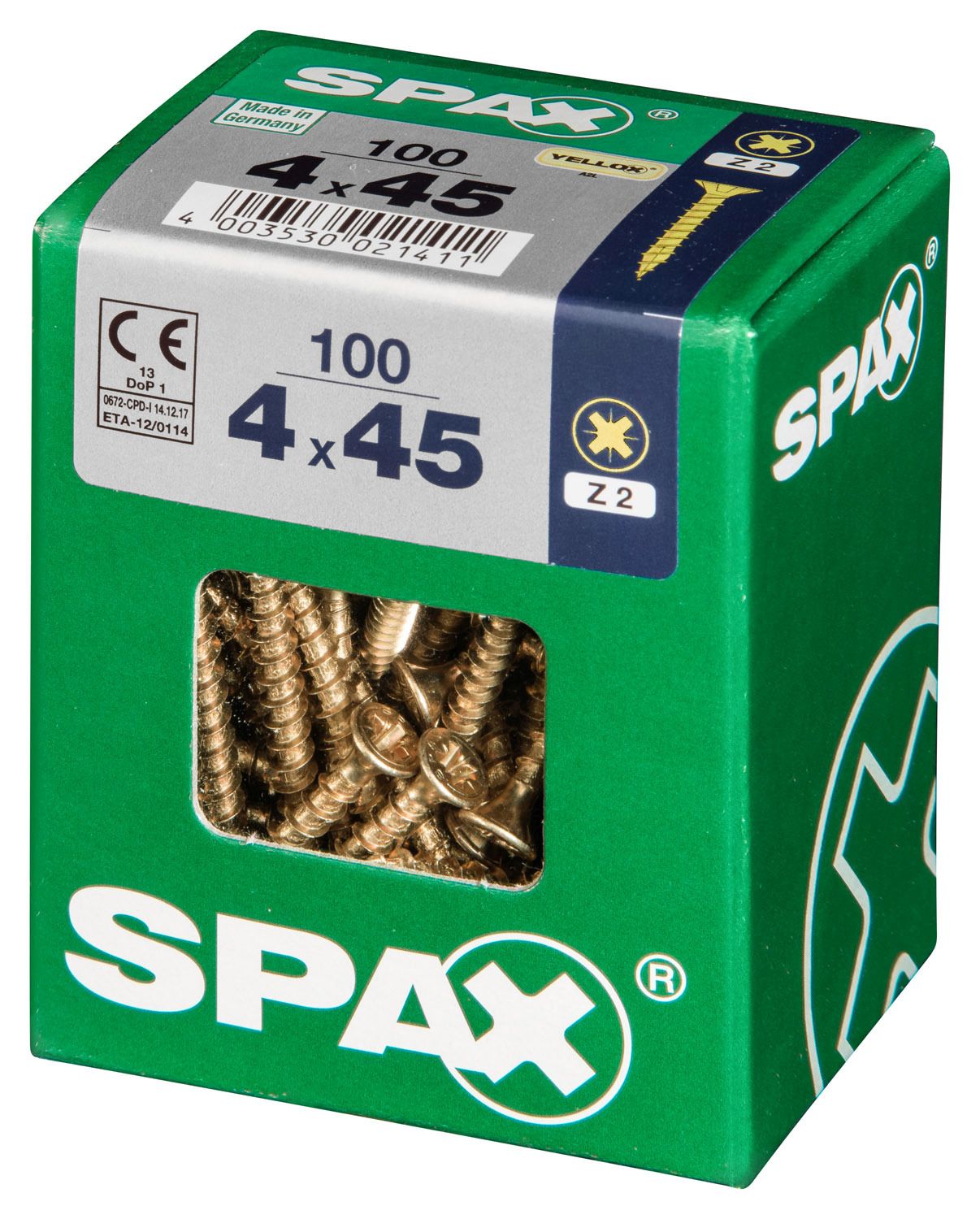 PLANA SPAX Z2 YELLOX L 100 UD.