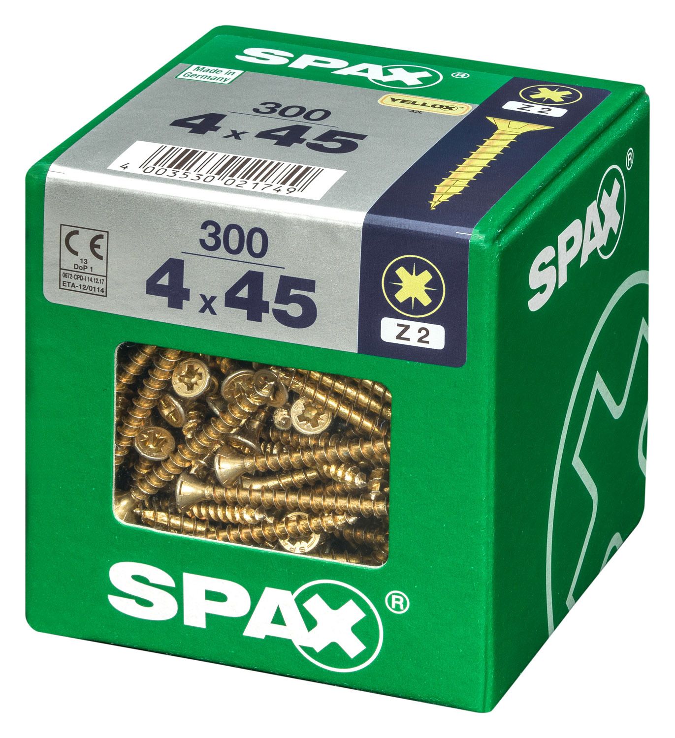 PLANA SPAX Z2 YELLOX L 300 UD.