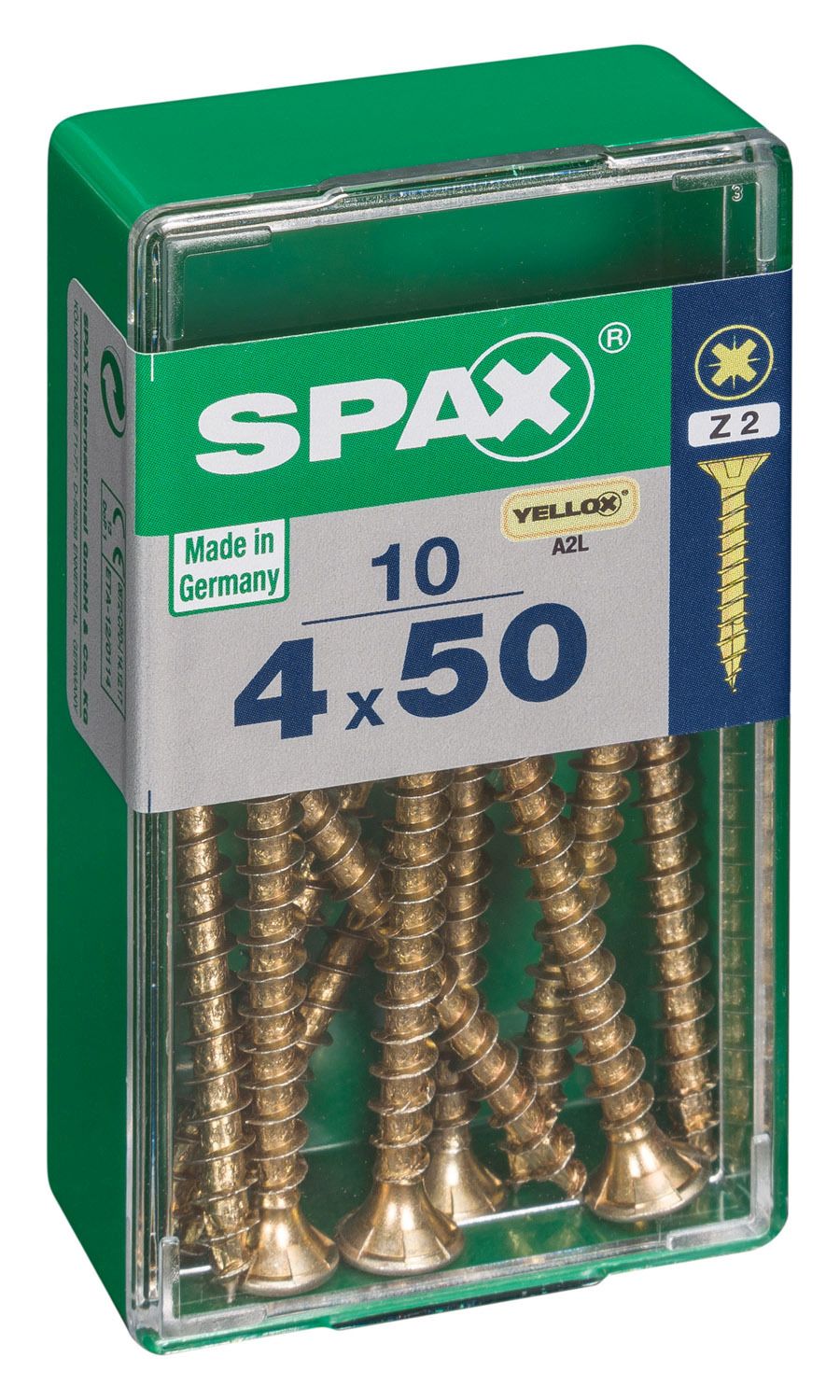 PLANA SPAX Z2 YELLOX S 10 UD.