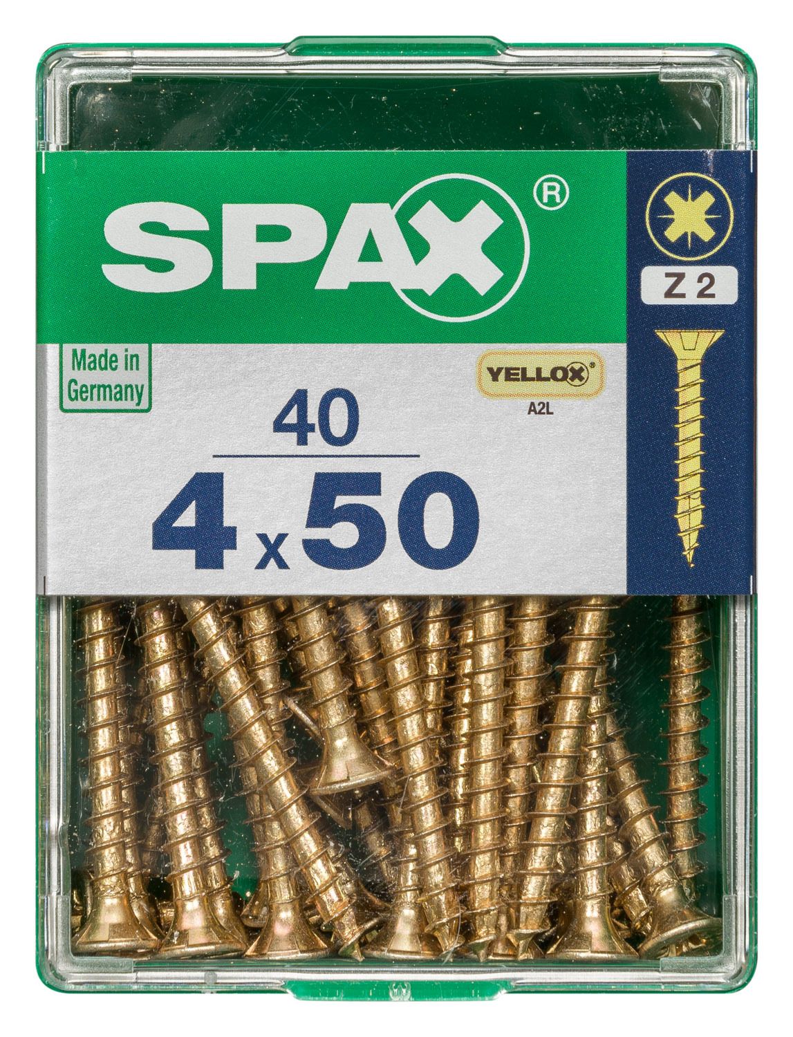 PLANA SPAX Z2 YELLOX M 40 UD.