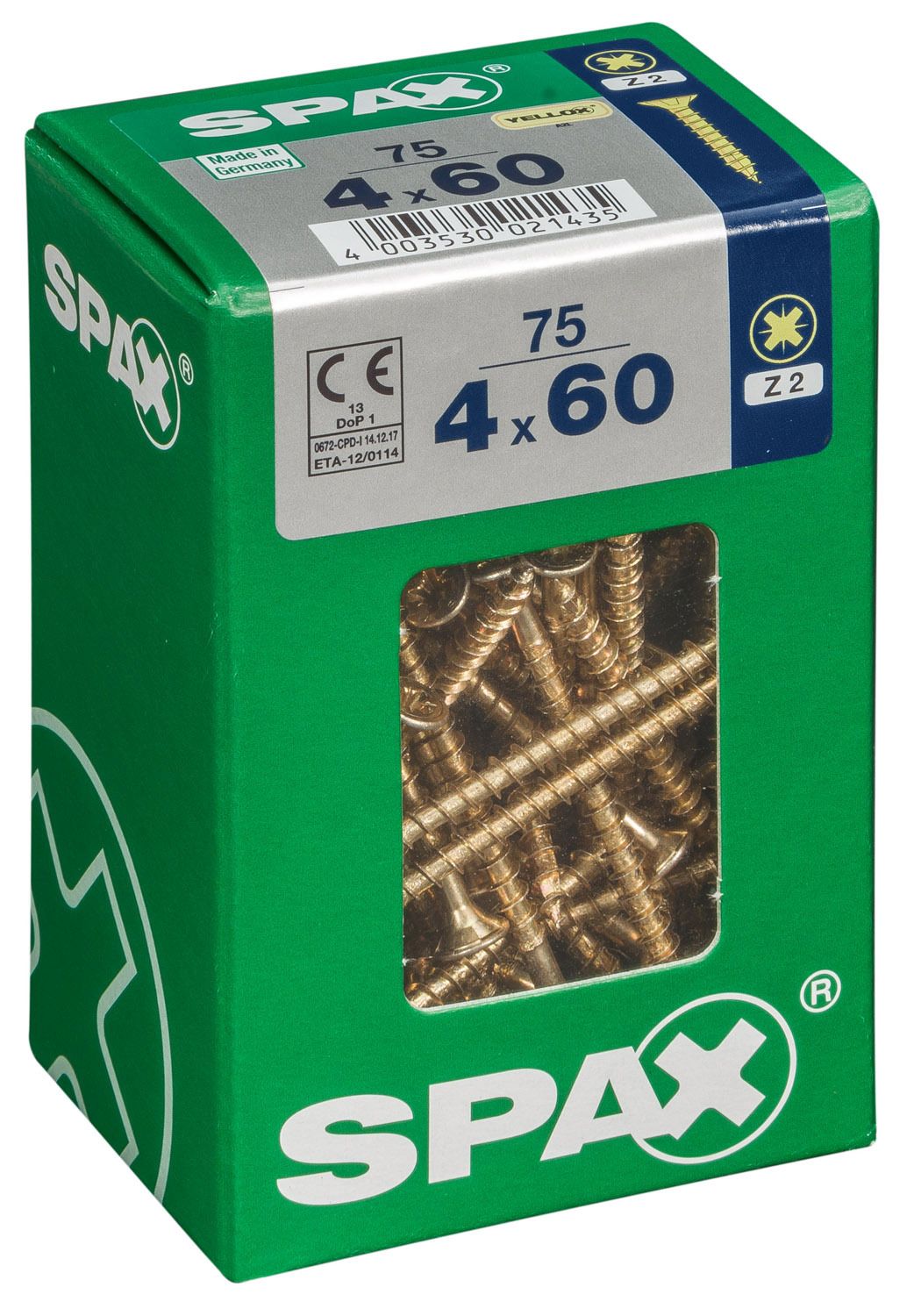 PLANA SPAX Z2 YELLOX L 75 UD.