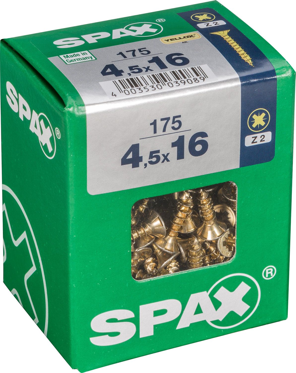 PLANA SPAX Z2 YELLOX L 175 UD.