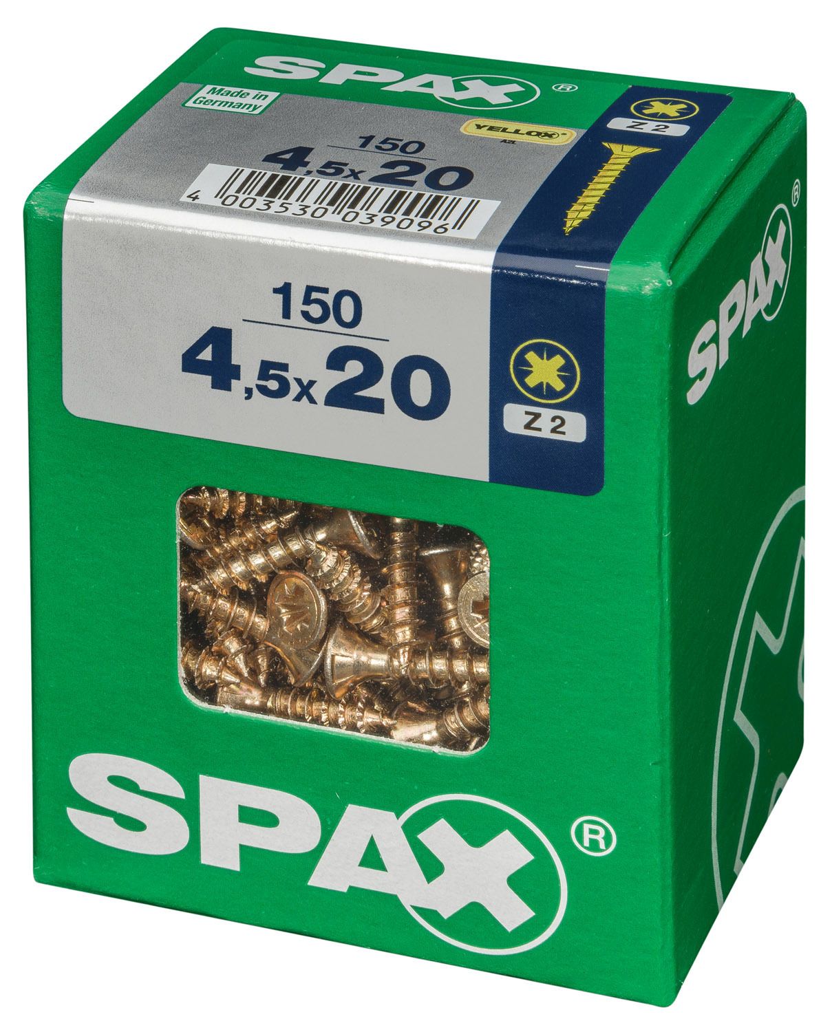 PLANA SPAX Z2 YELLOX L 150 UD.