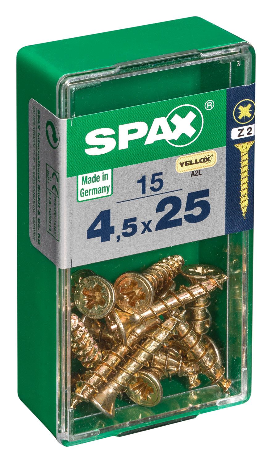 PLANA SPAX Z2 YELLOX S 15 UD.