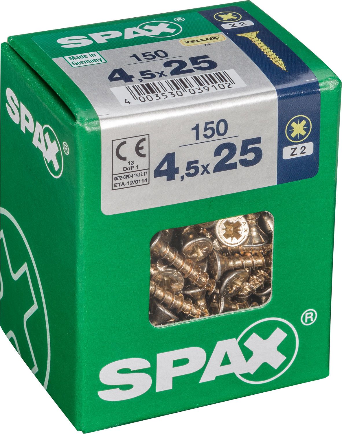 PLANA SPAX Z2 YELLOX L 150 UD.