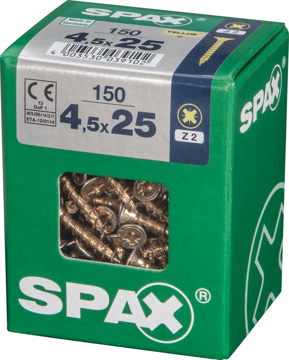 PLANA SPAX Z2 YELLOX L 150 UD.