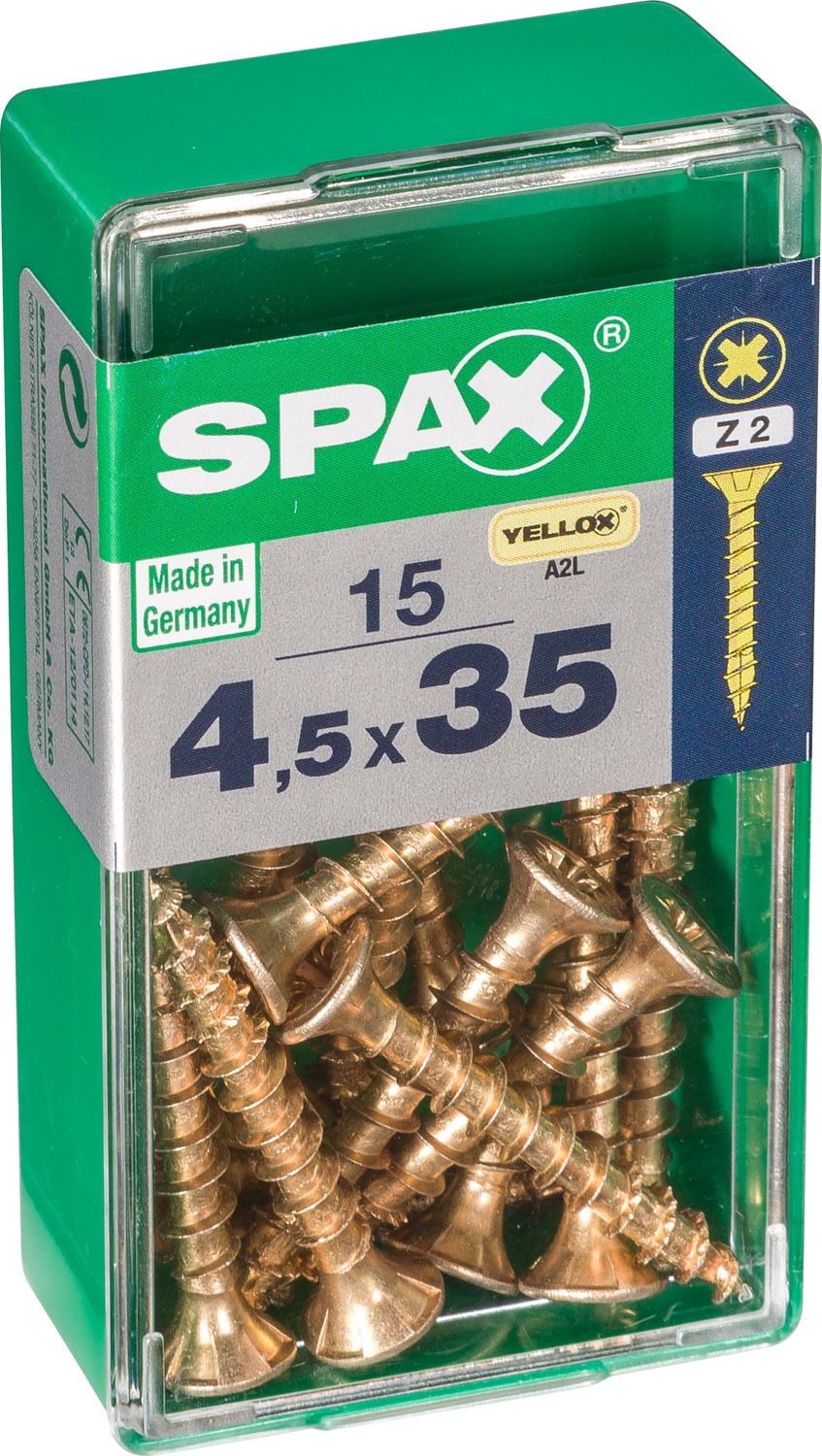 PLANA SPAX Z2 YELLOX S 15 UD.