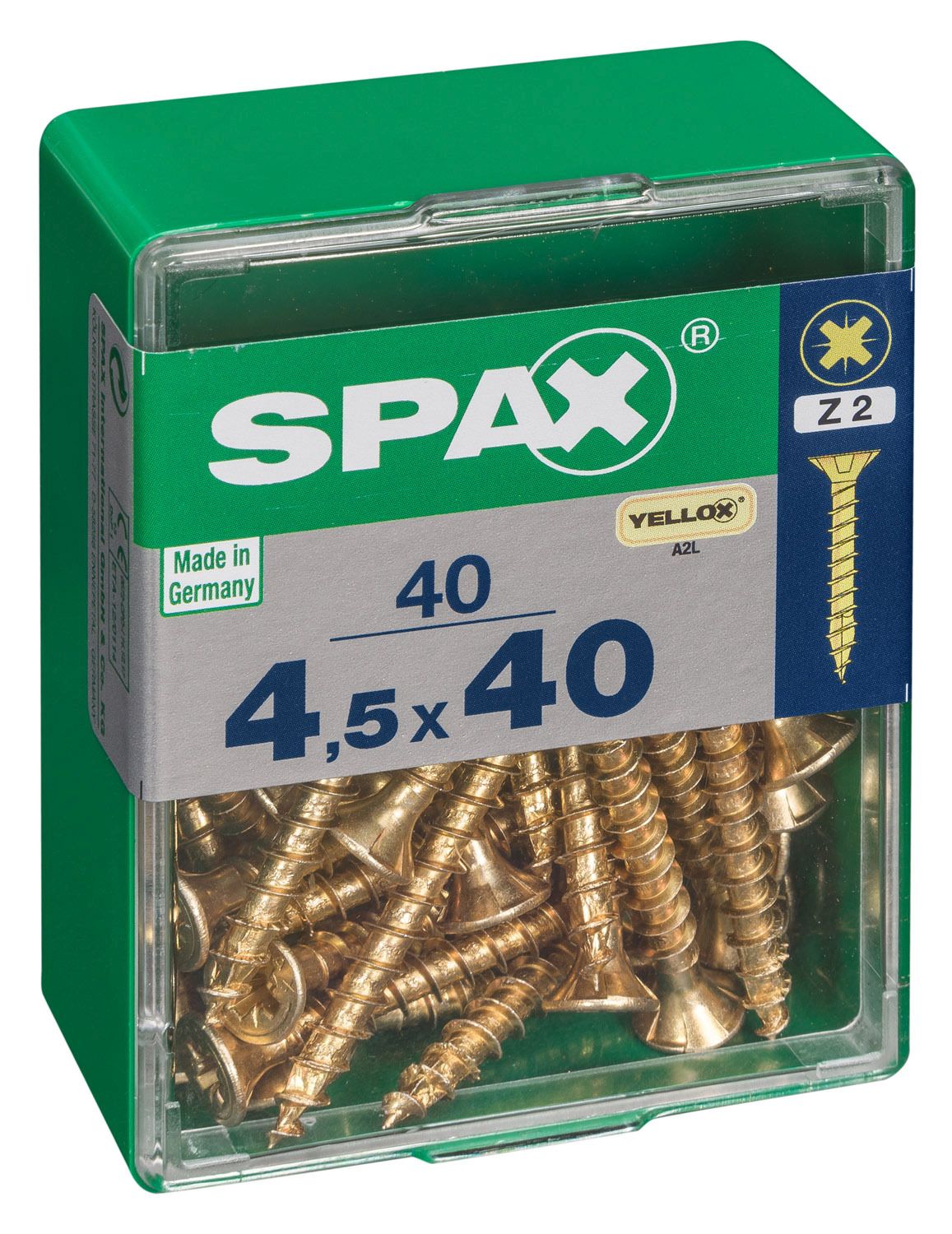 PLANA SPAX Z2 YELLOX M 40 UD.