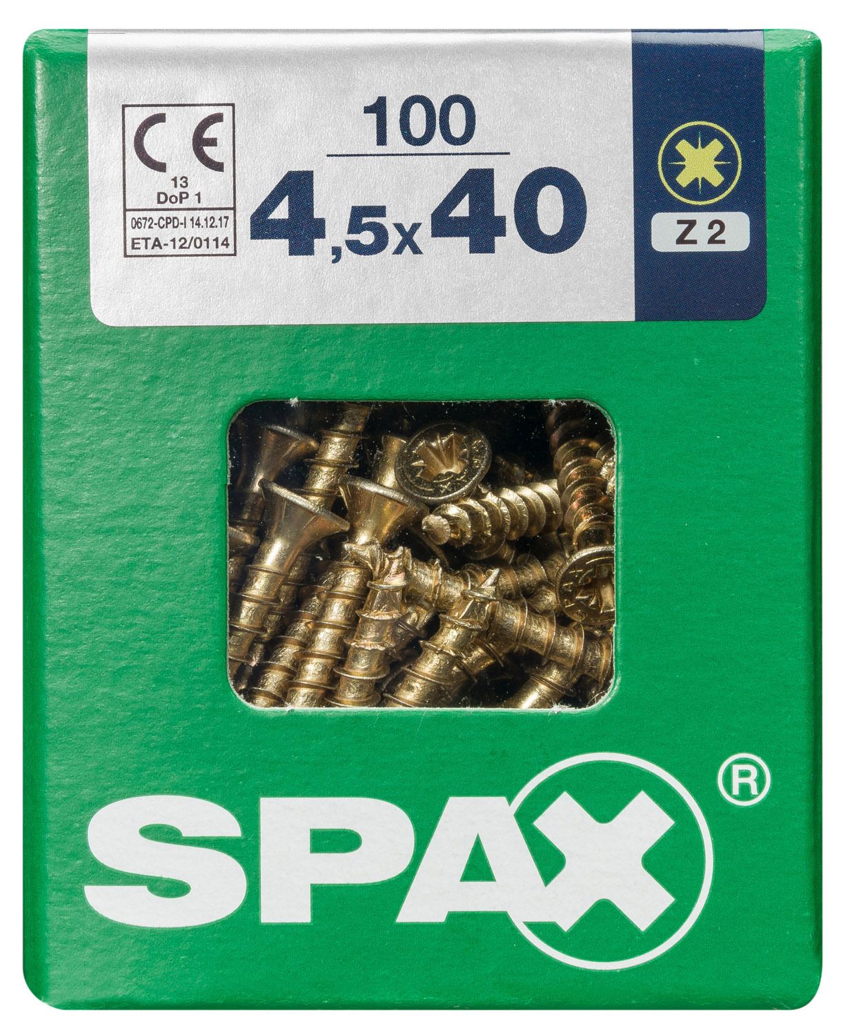 PLANA SPAX Z2 YELLOX L 100 UD.